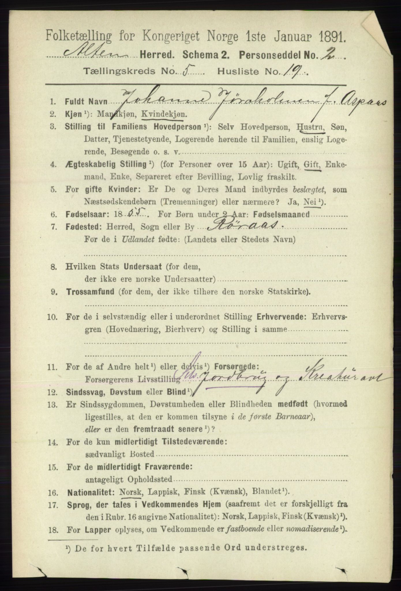 RA, 1891 census for 2012 Alta, 1891, p. 1750
