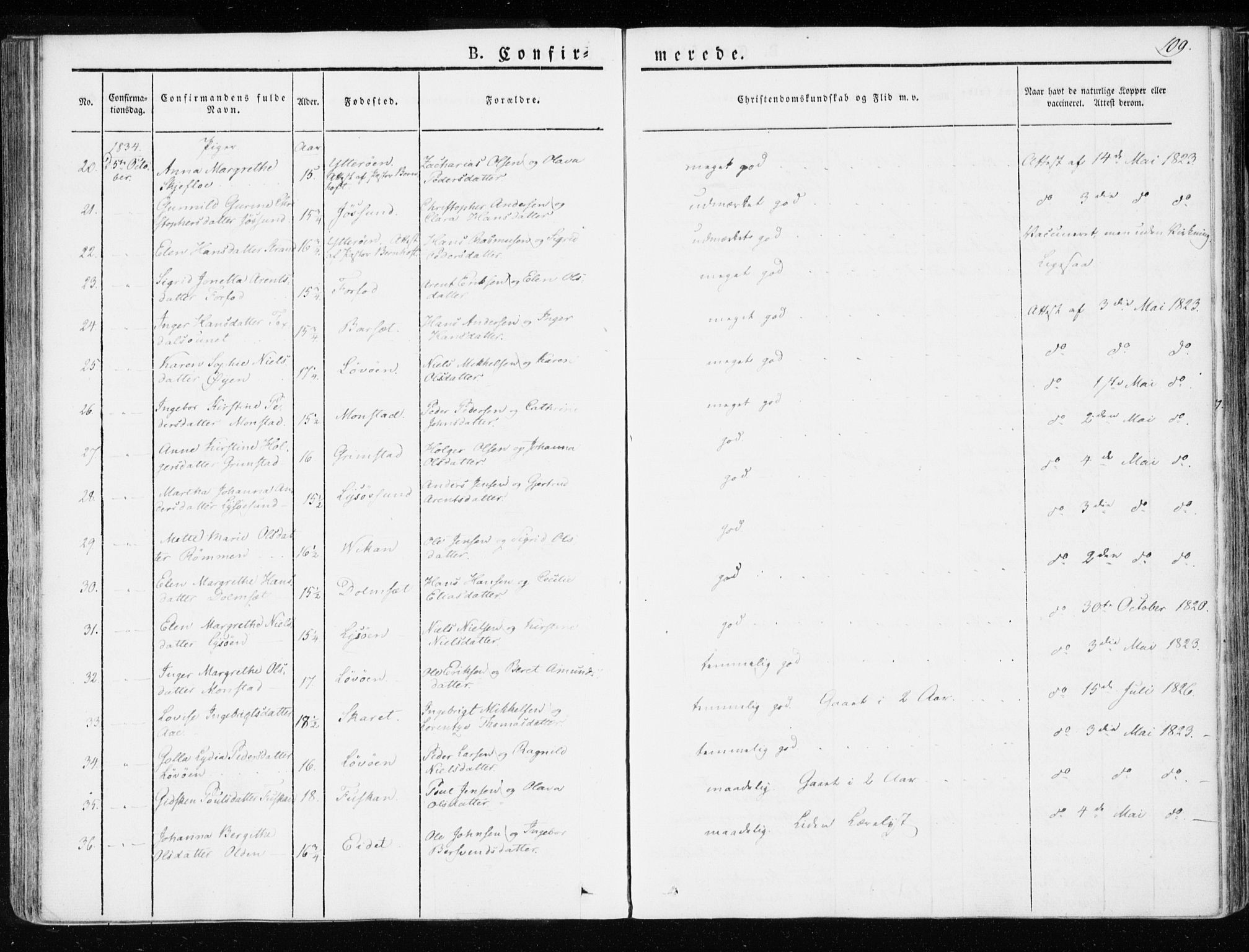 Ministerialprotokoller, klokkerbøker og fødselsregistre - Sør-Trøndelag, SAT/A-1456/655/L0676: Parish register (official) no. 655A05, 1830-1847, p. 109