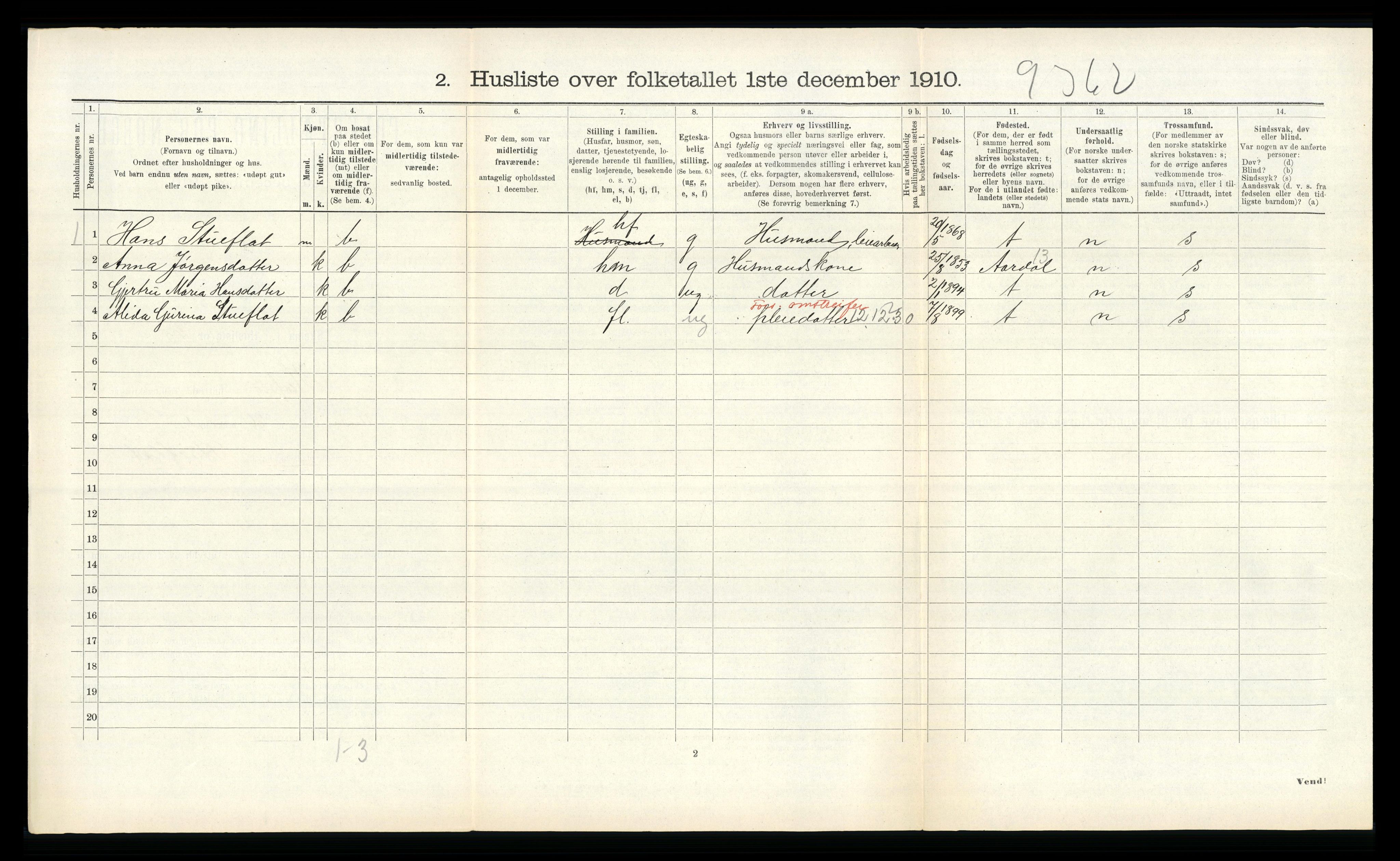 RA, 1910 census for Hafslo, 1910, p. 866