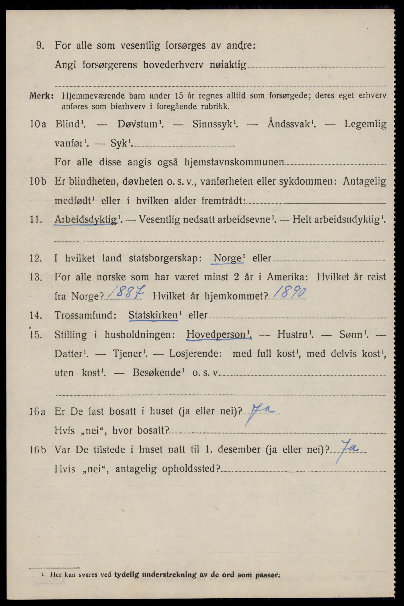 SAST, 1920 census for Sokndal, 1920, p. 3526