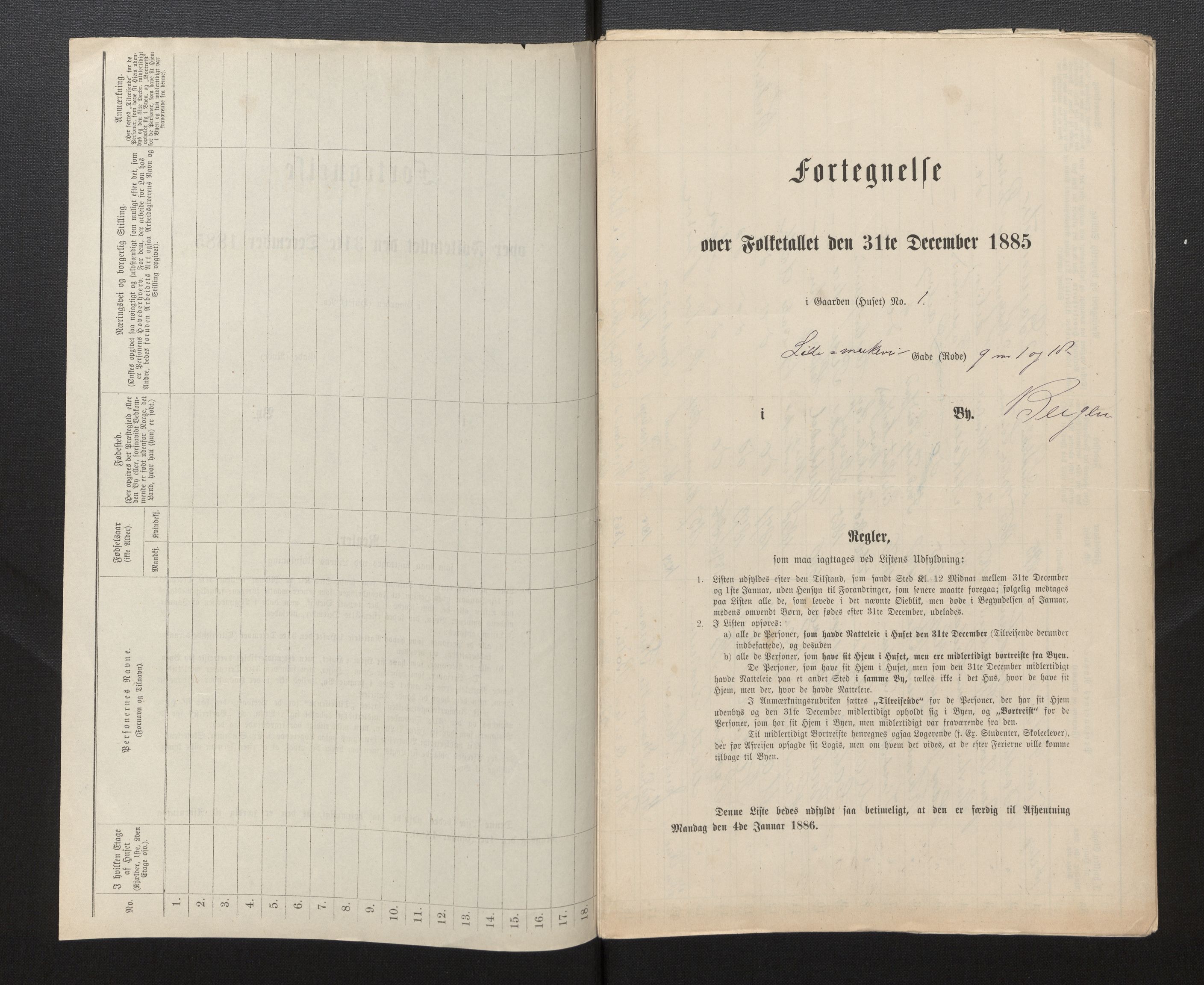 SAB, 1885 census for 1301 Bergen, 1885, p. 3573