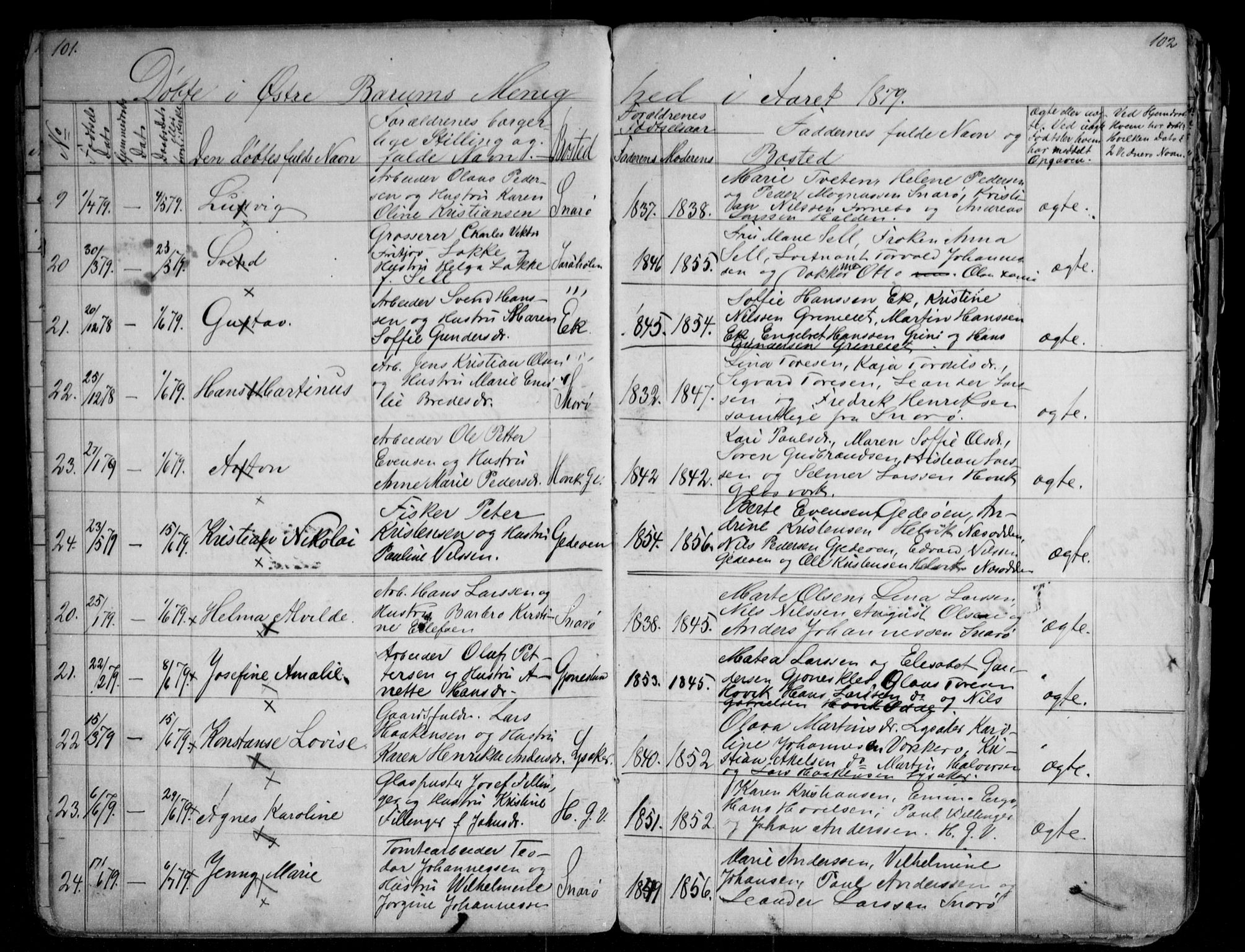 Asker prestekontor Kirkebøker, AV/SAO-A-10256a/G/Gc/L0002: Parish register (copy) no. III 2, 1874-1883, p. 99-100