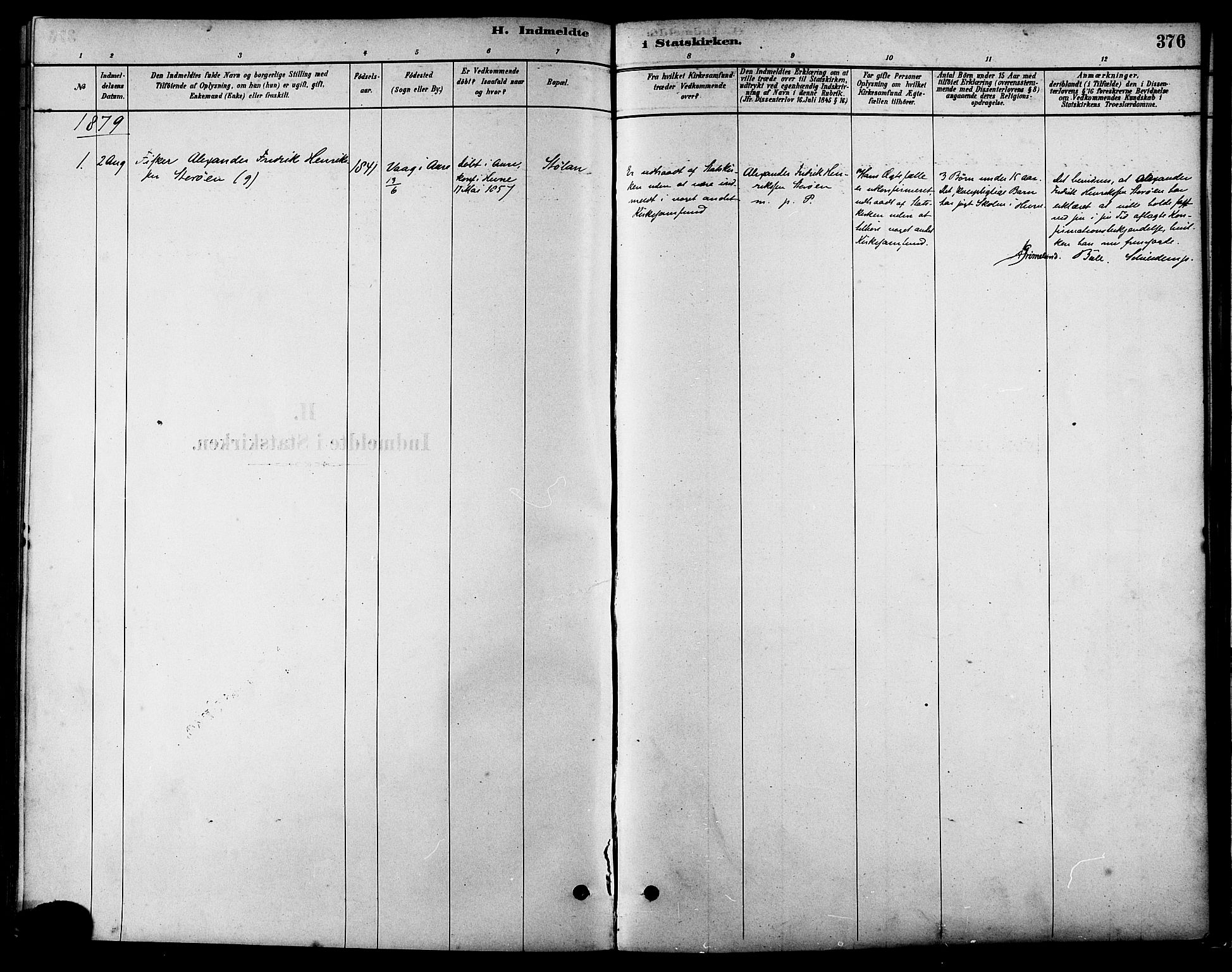 Ministerialprotokoller, klokkerbøker og fødselsregistre - Sør-Trøndelag, SAT/A-1456/630/L0496: Parish register (official) no. 630A09, 1879-1895, p. 376