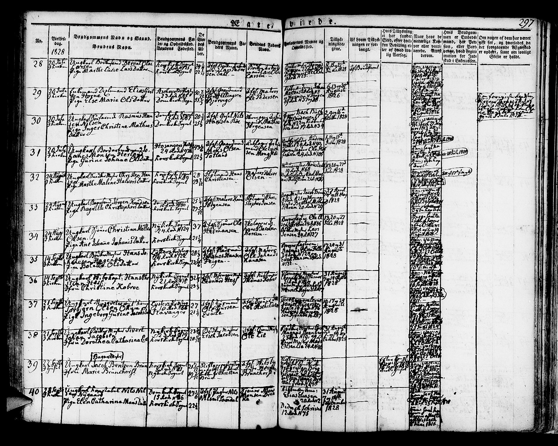 Korskirken sokneprestembete, AV/SAB-A-76101/H/Hab: Parish register (copy) no. A 3, 1821-1831, p. 297