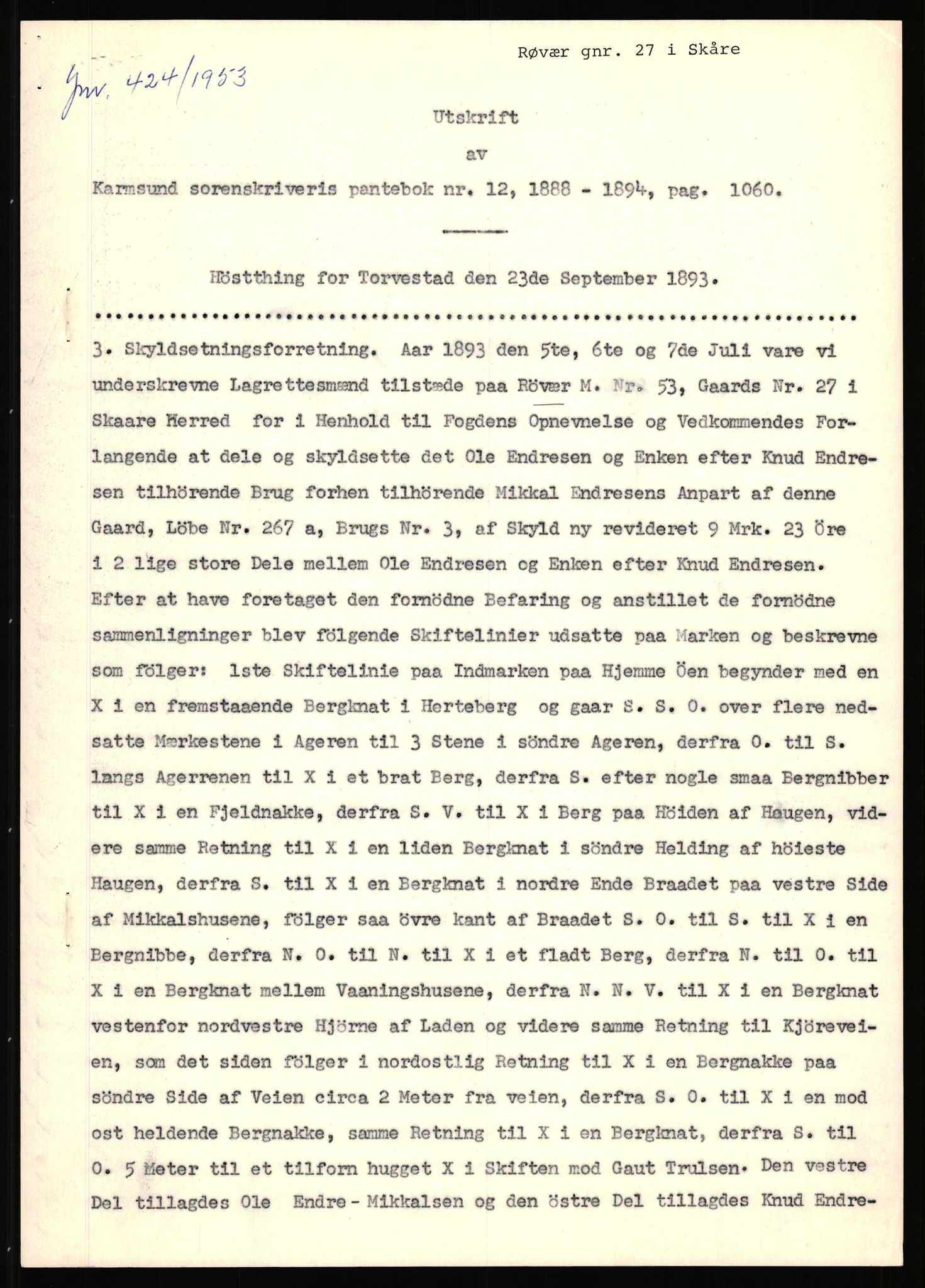 Statsarkivet i Stavanger, SAST/A-101971/03/Y/Yj/L0071: Avskrifter sortert etter gårdsnavn: Røden lille - Røvær, 1750-1930, p. 552