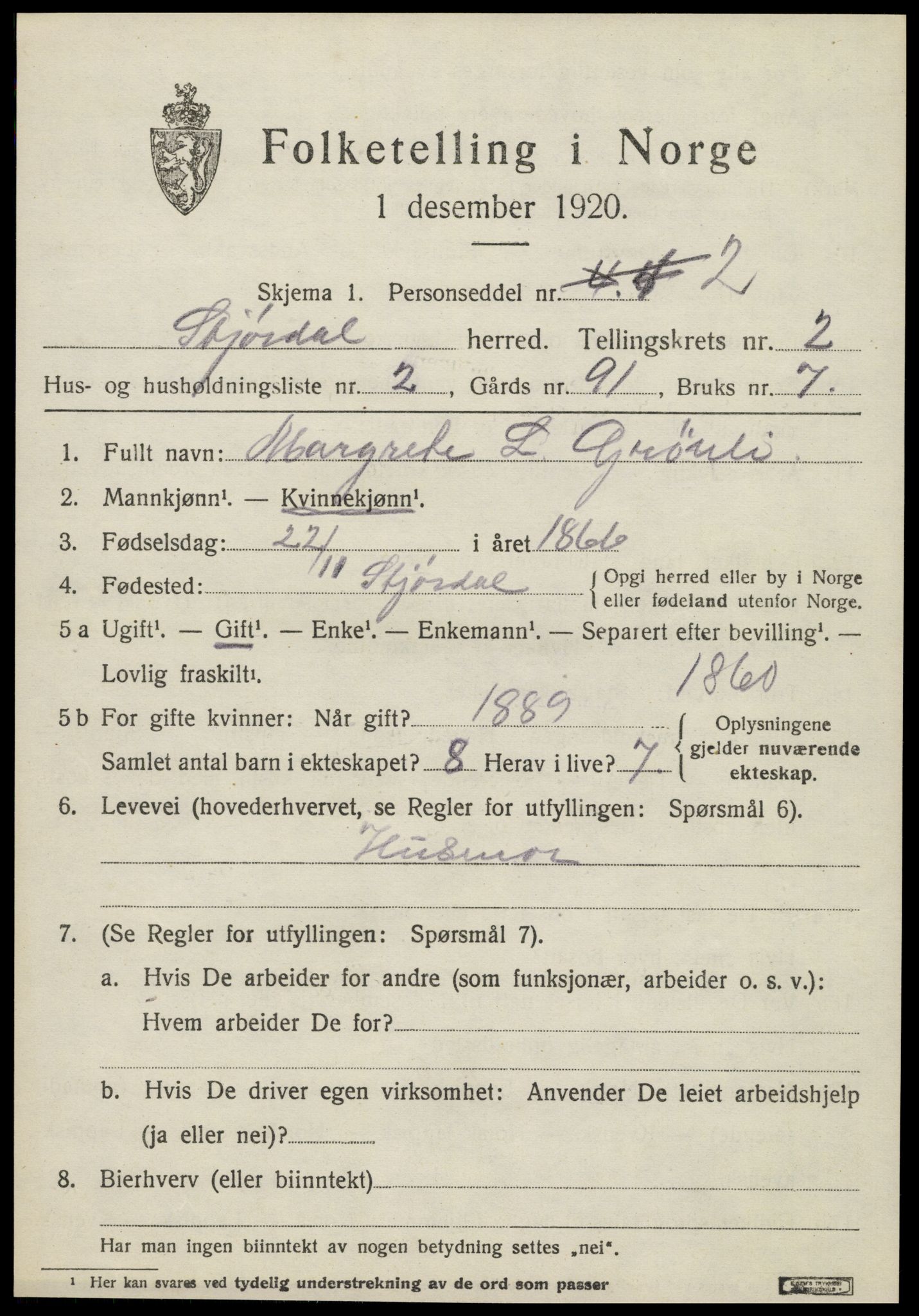 SAT, 1920 census for Stjørdal, 1920, p. 1894