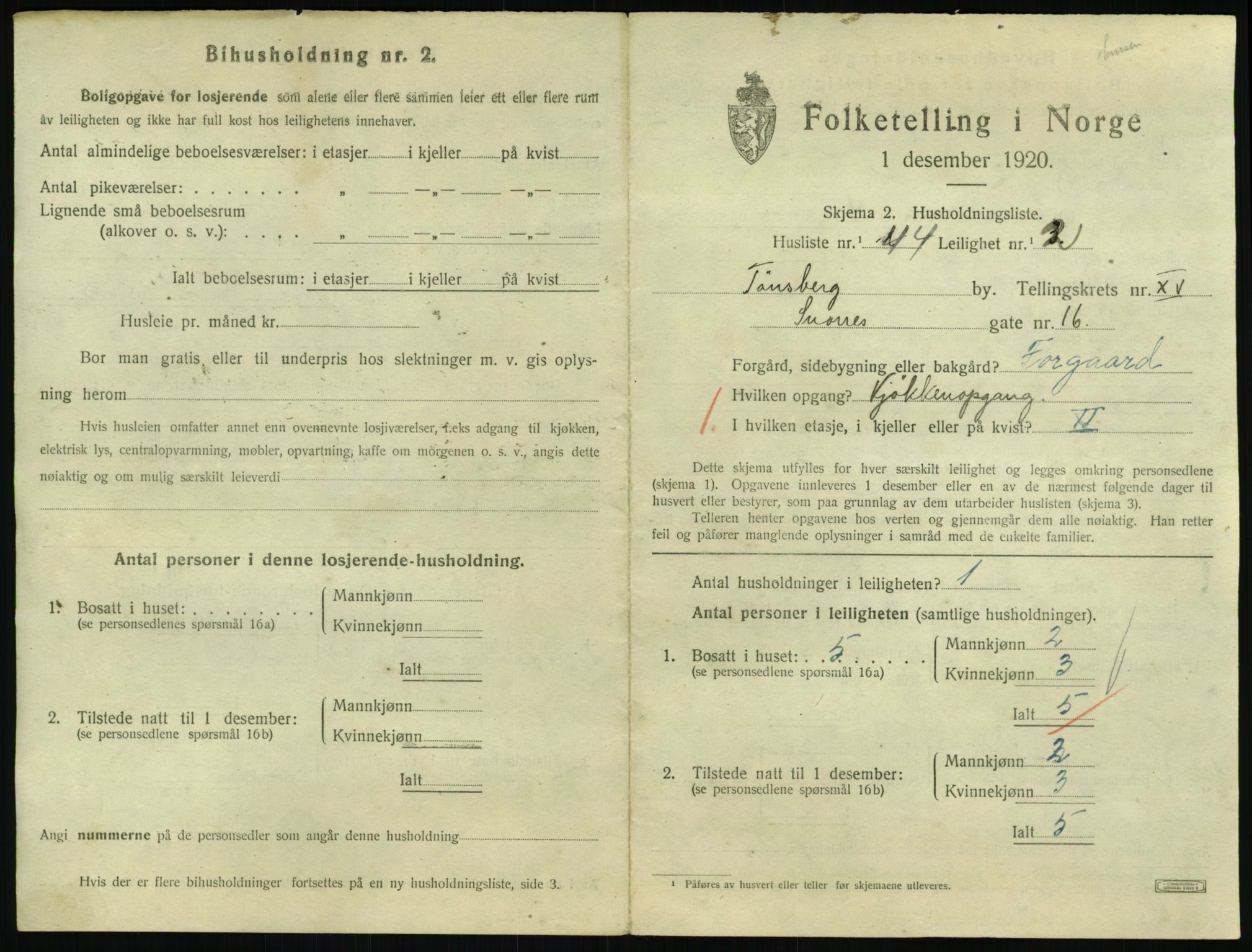 SAKO, 1920 census for Tønsberg, 1920, p. 6293