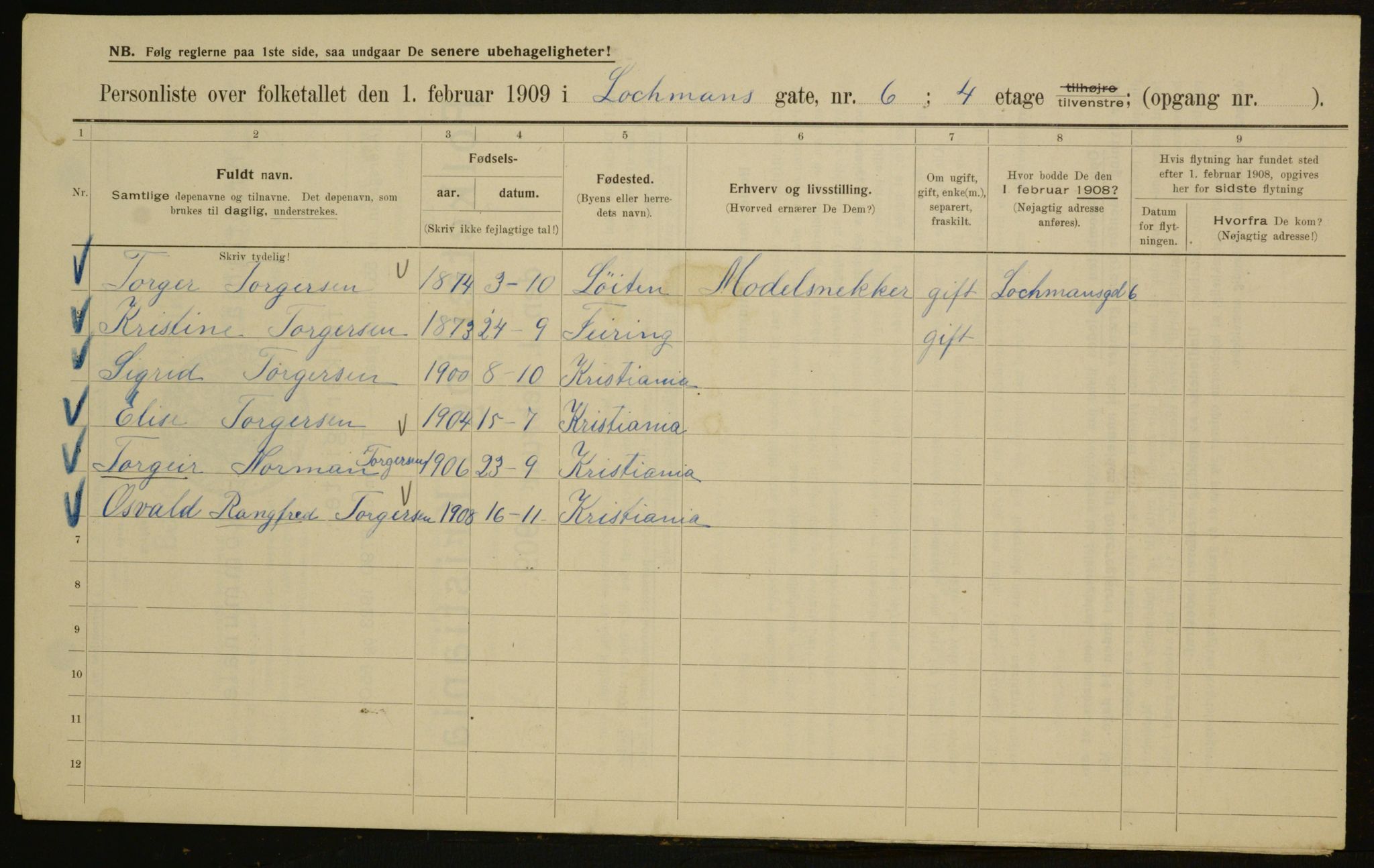 OBA, Municipal Census 1909 for Kristiania, 1909, p. 74240