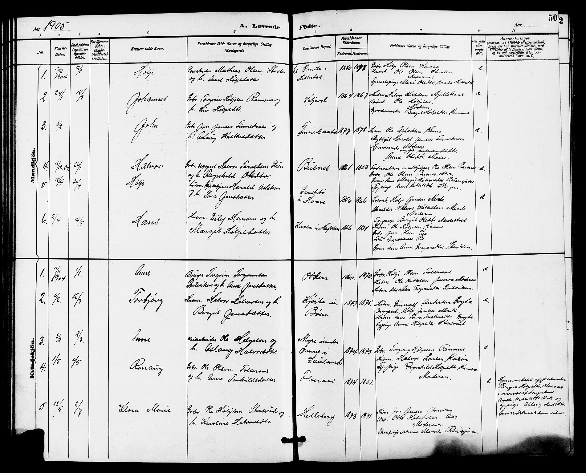 Gransherad kirkebøker, SAKO/A-267/G/Ga/L0003: Parish register (copy) no. I 3, 1887-1915, p. 50