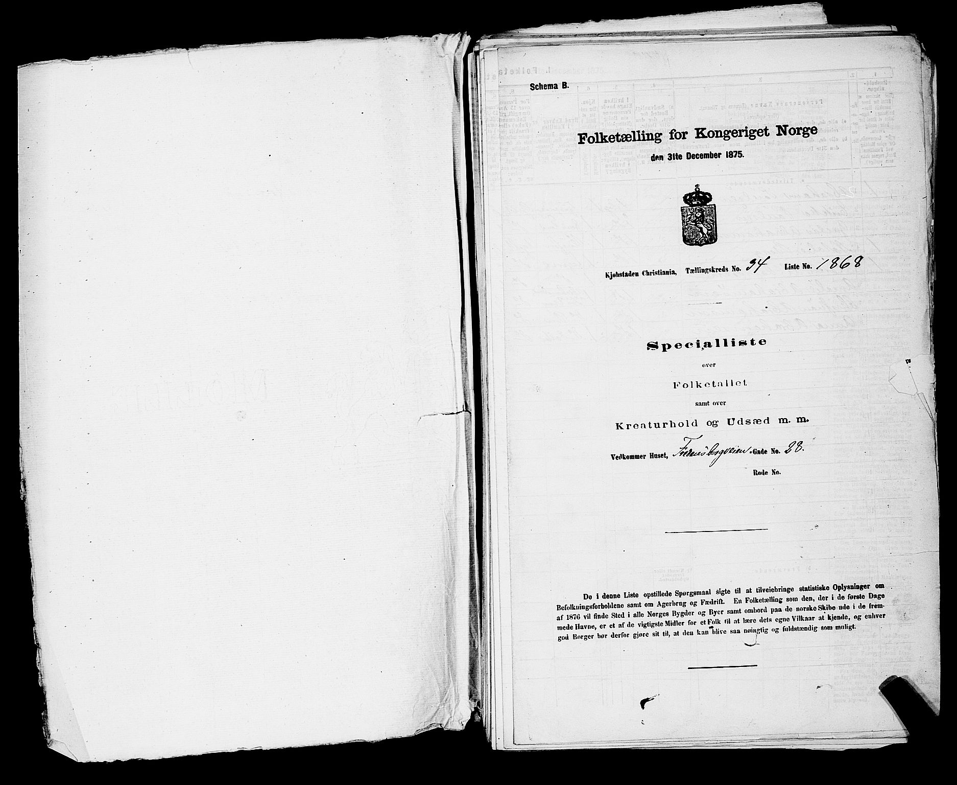 RA, 1875 census for 0301 Kristiania, 1875, p. 5419