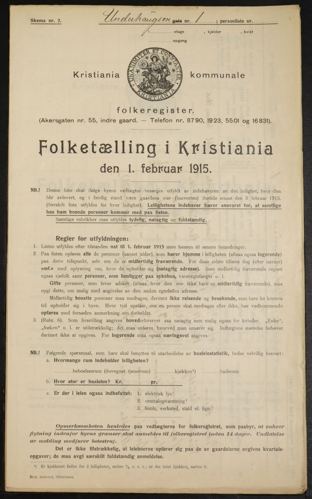 OBA, Municipal Census 1915 for Kristiania, 1915, p. 120409