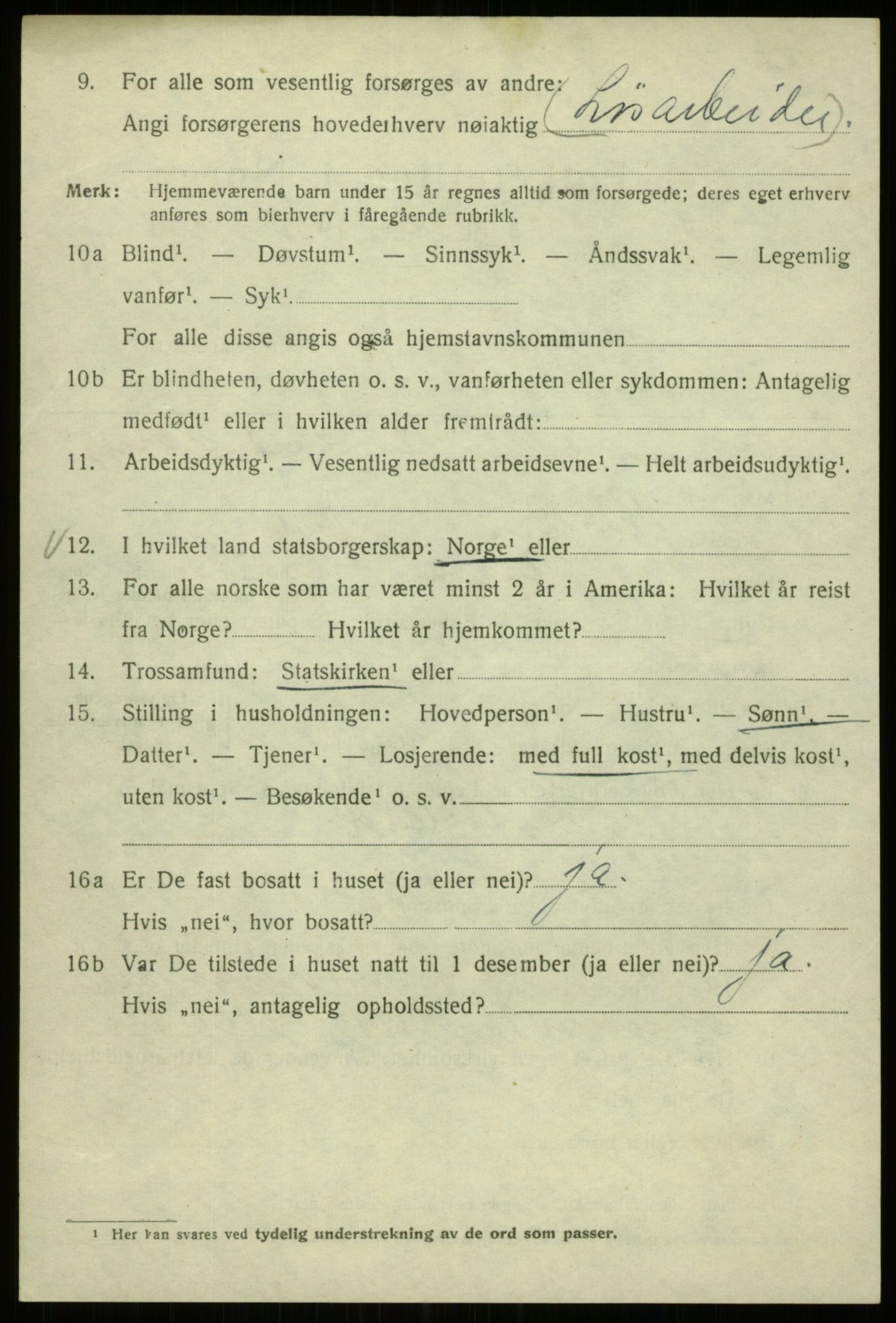 SAB, 1920 census for Bergen, 1920, p. 179781