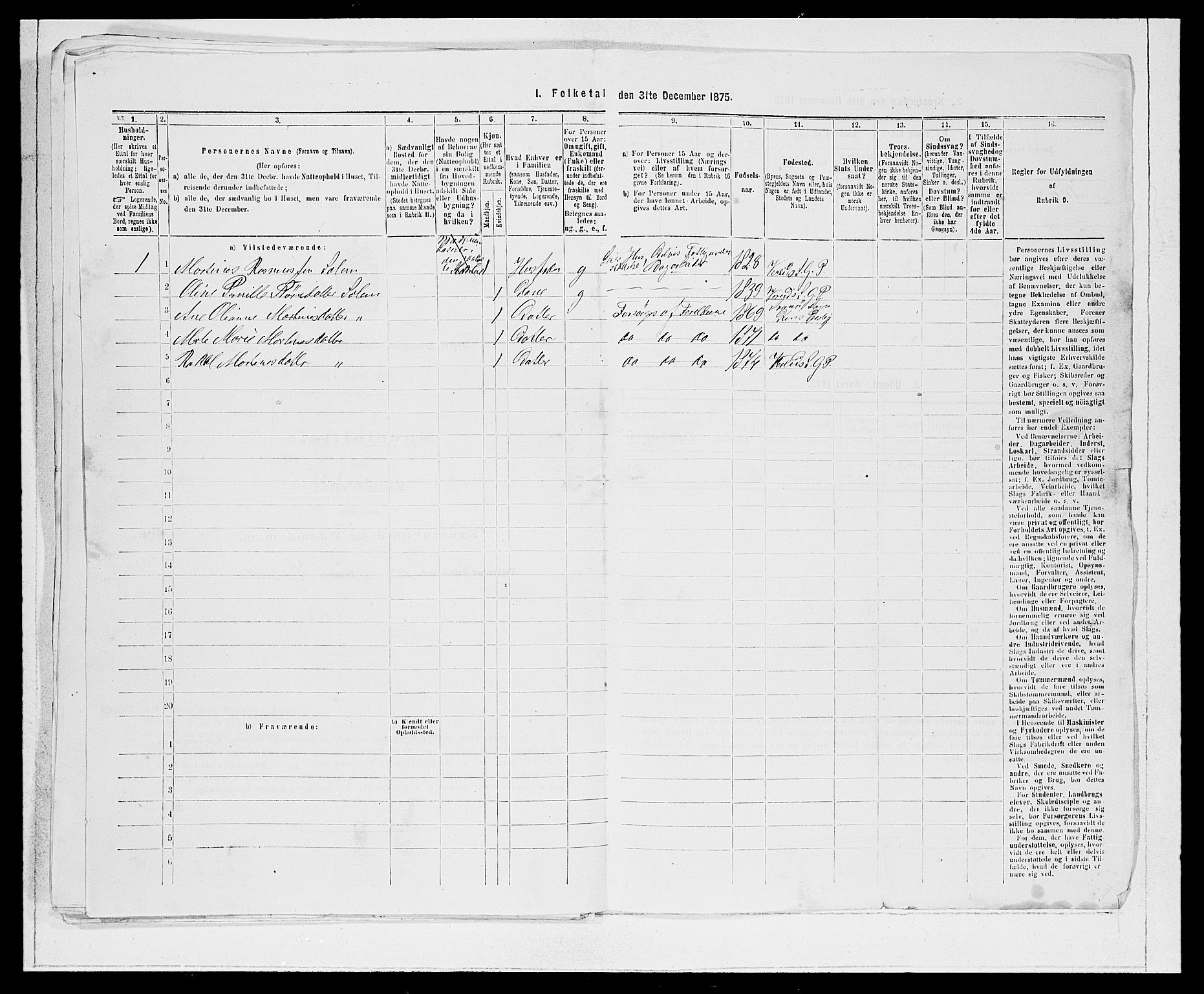 SAB, 1875 Census for 1445P Gloppen, 1875, p. 948