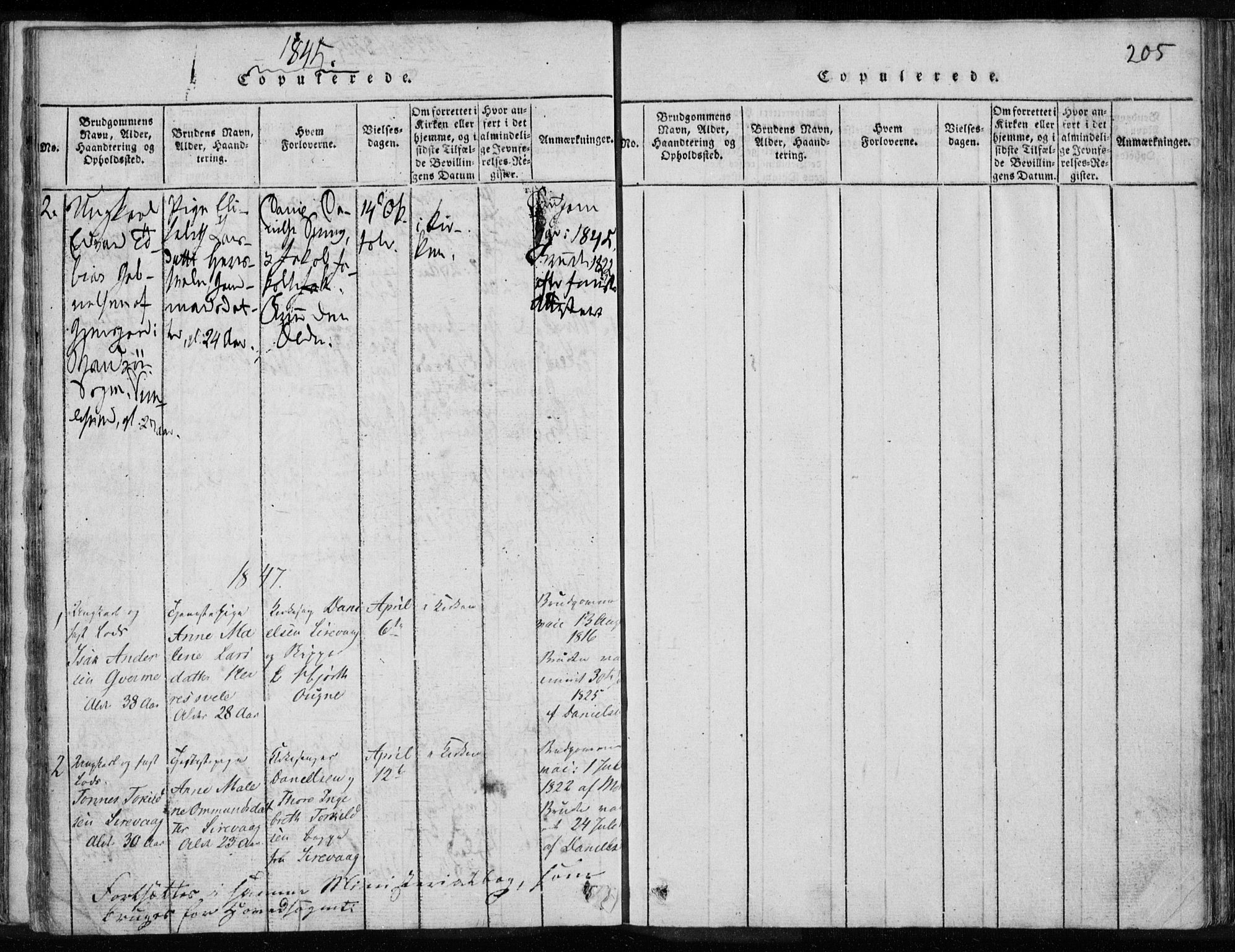 Eigersund sokneprestkontor, SAST/A-101807/S08/L0008: Parish register (official) no. A 8, 1816-1847, p. 205