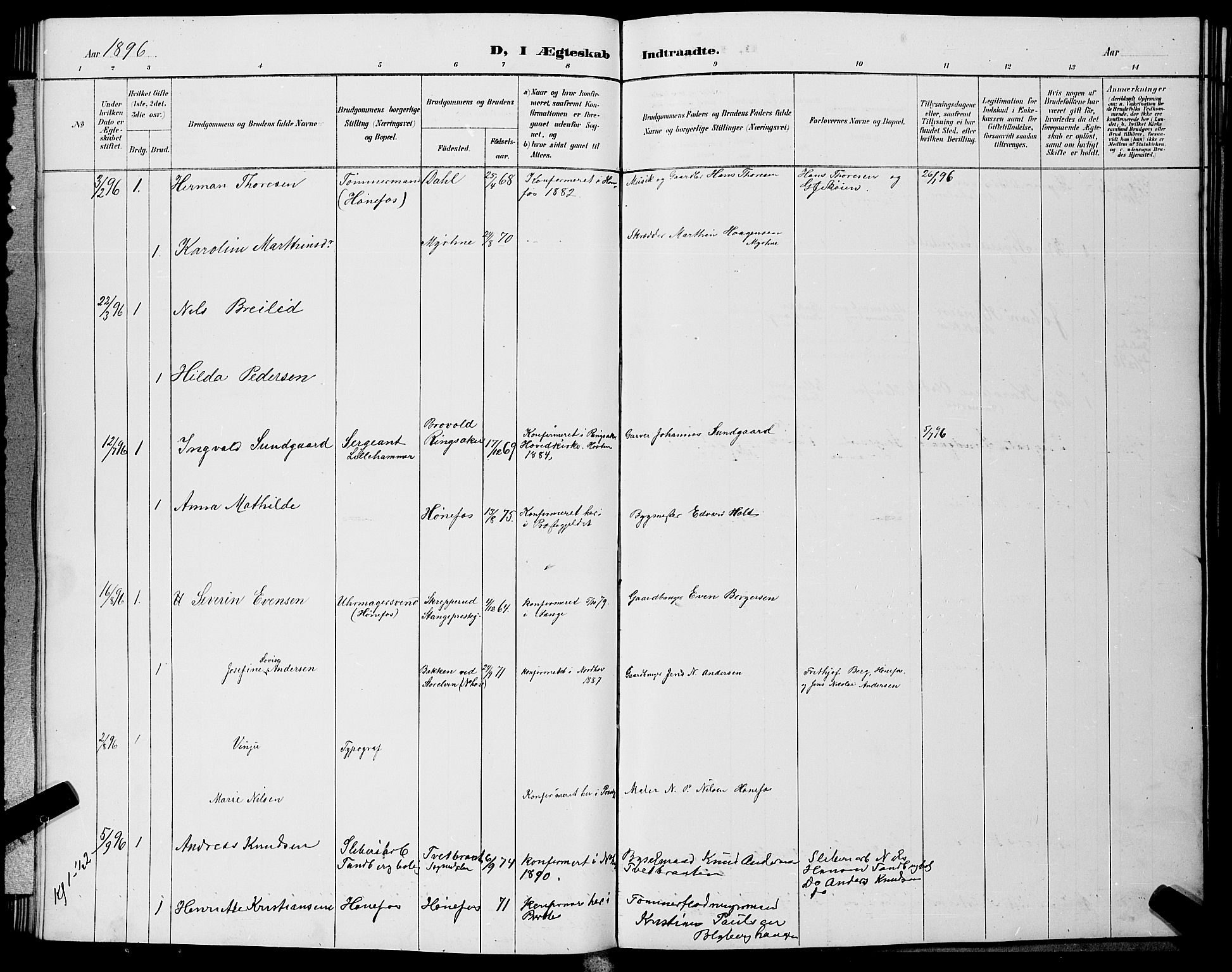 Hønefoss kirkebøker, AV/SAKO-A-609/G/Ga/L0002: Parish register (copy) no. 2, 1888-1904