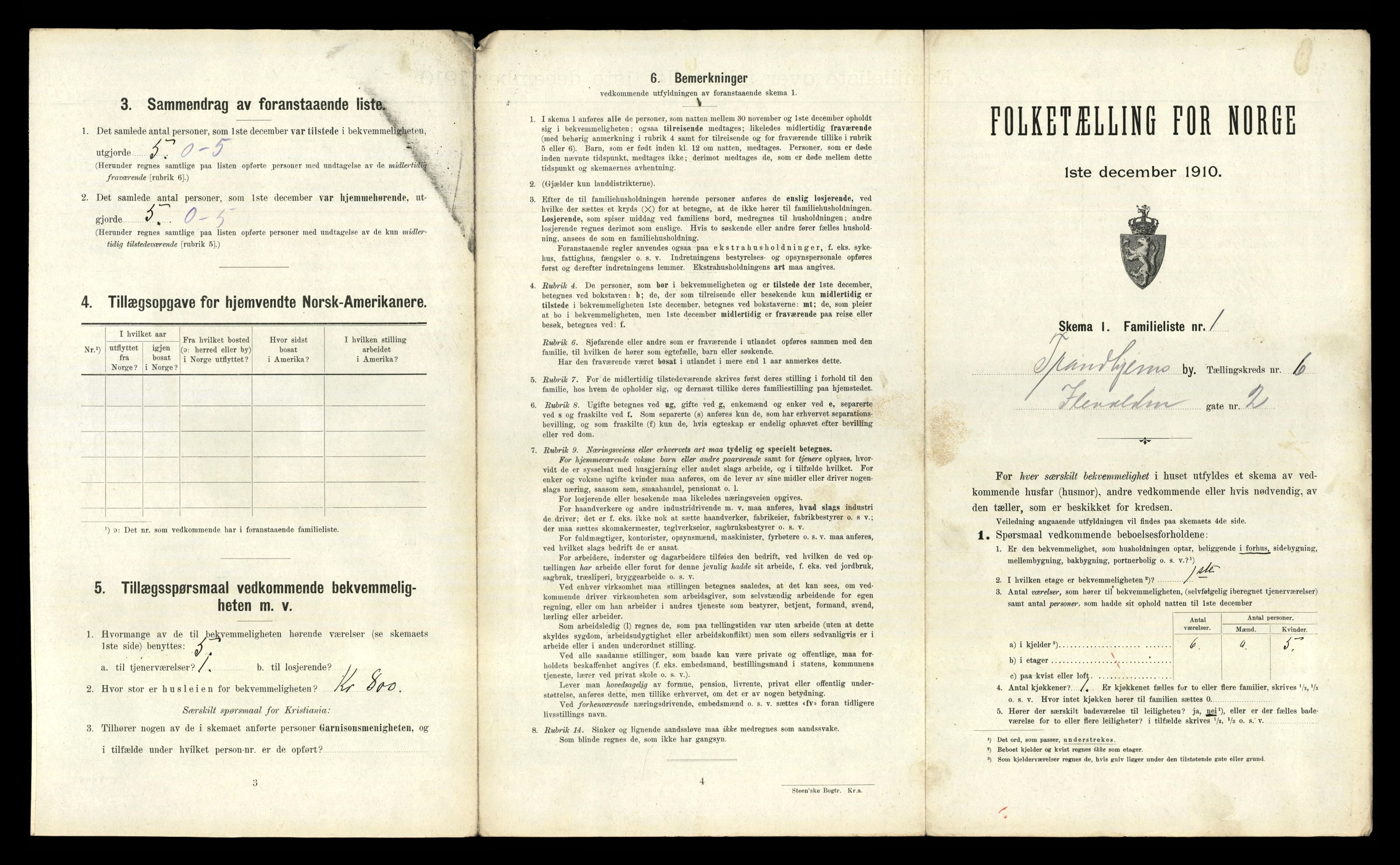 RA, 1910 census for Trondheim, 1910, p. 2453