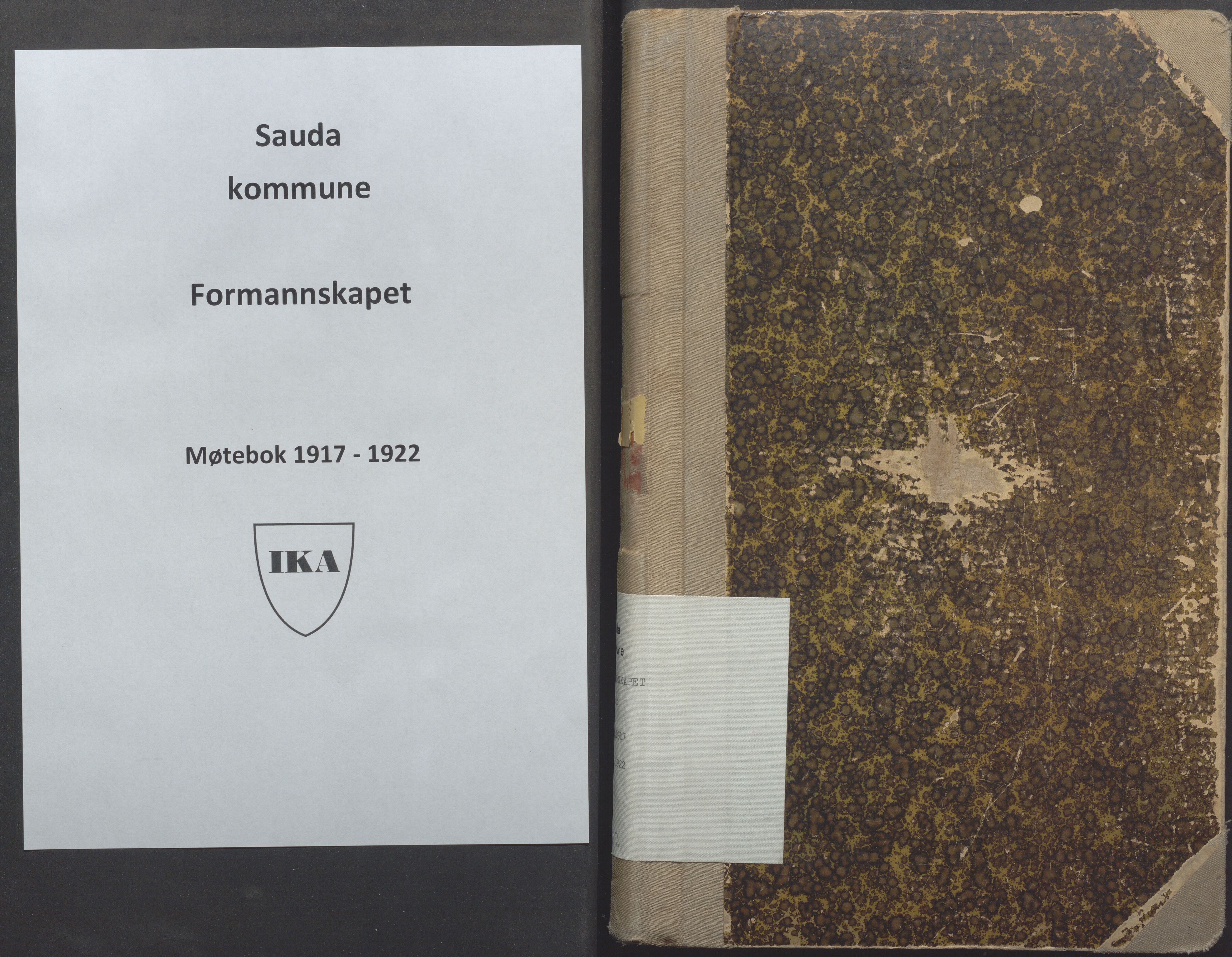 Sauda kommune - Formannskapet/sentraladministrasjonen, IKAR/K-100597/A/Aa/L0005: Møtebok, 1917-1922