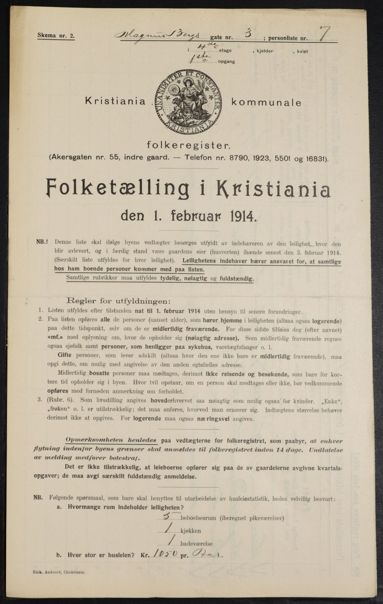 OBA, Municipal Census 1914 for Kristiania, 1914, p. 59040