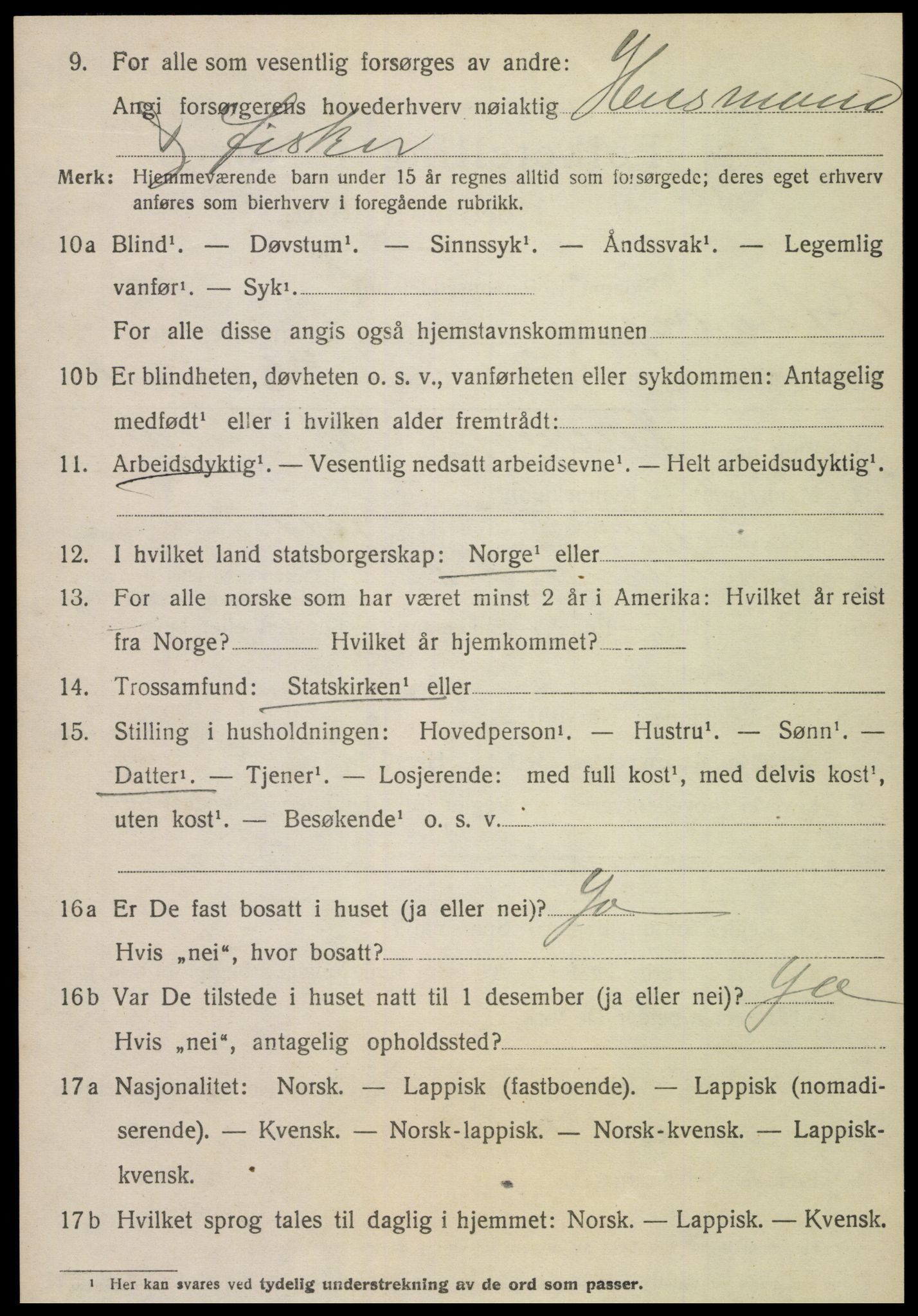 SAT, 1920 census for Otterøy, 1920, p. 1138