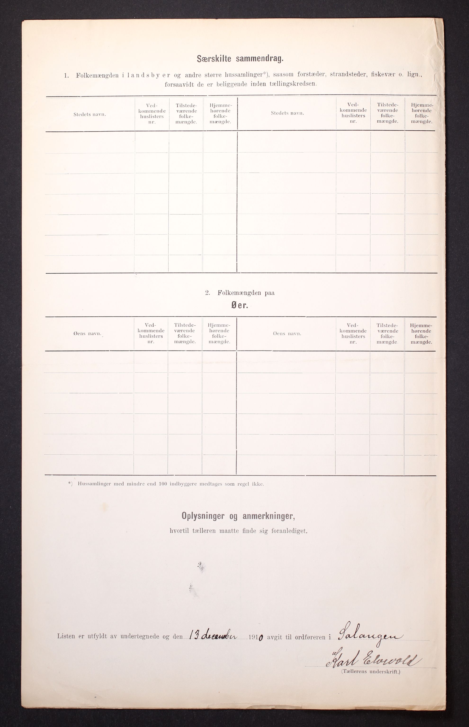 RA, 1910 census for Salangen, 1910, p. 42