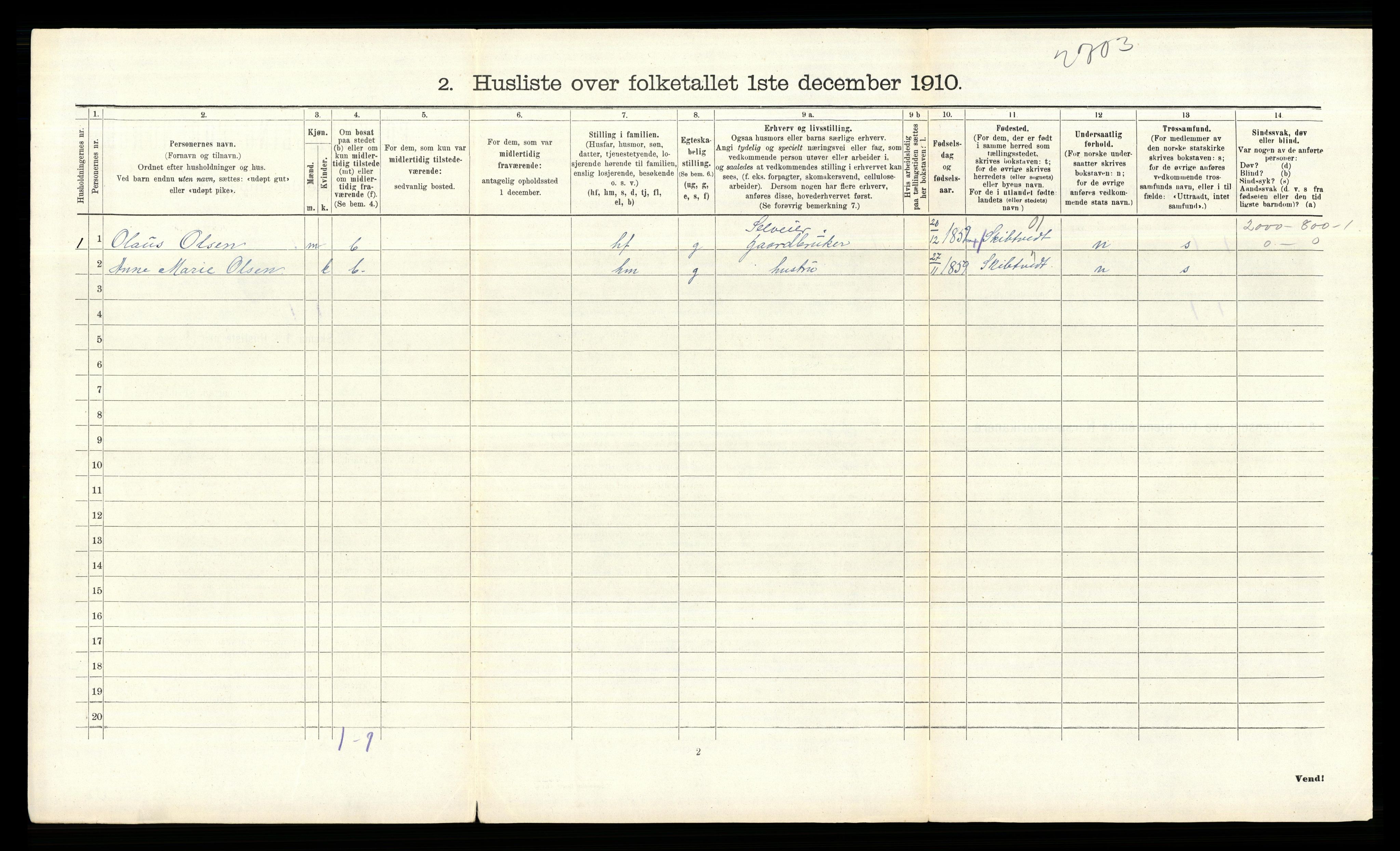 RA, 1910 census for Bærum, 1910, p. 738