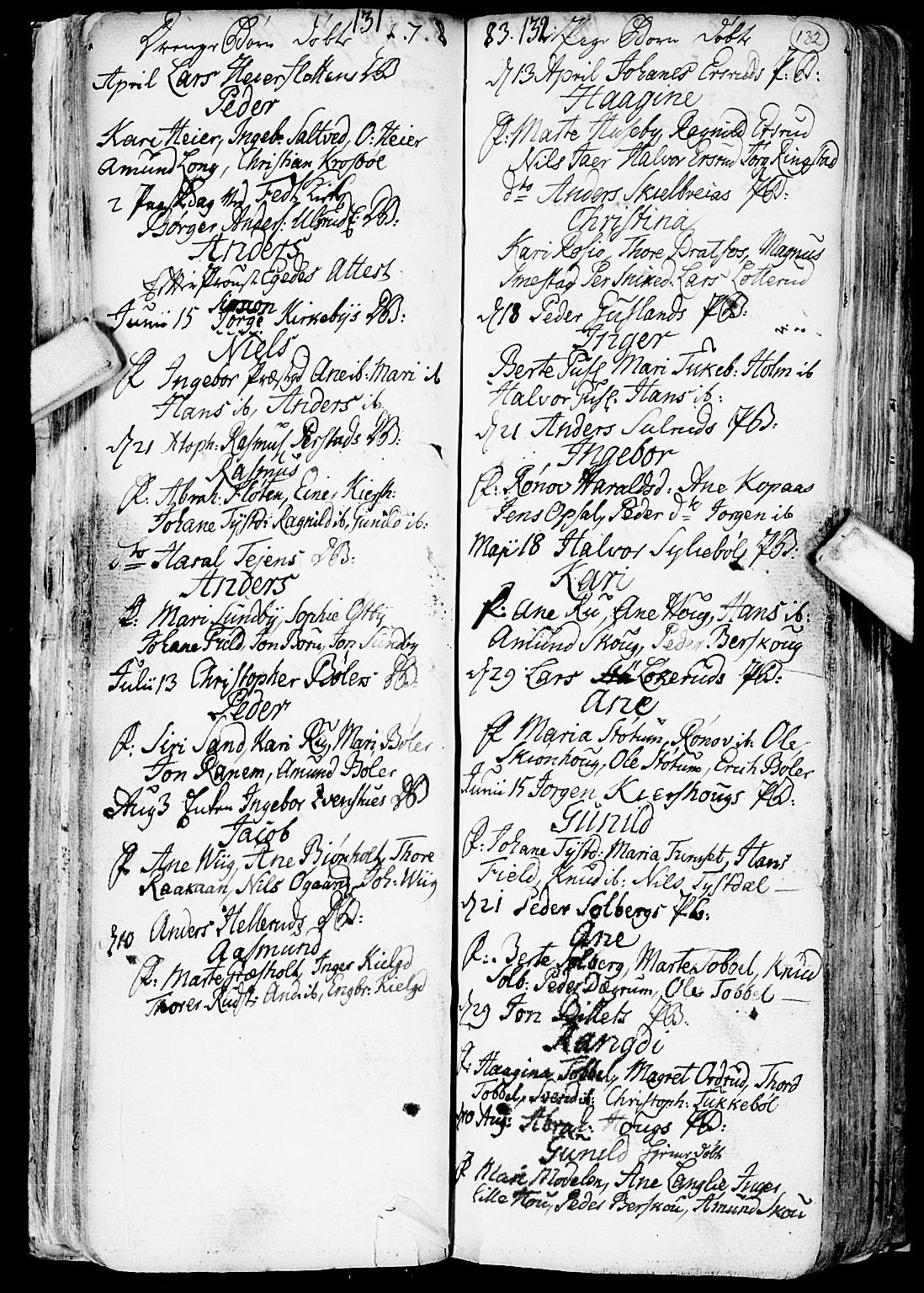 Enebakk prestekontor Kirkebøker, SAO/A-10171c/F/Fa/L0002: Parish register (official) no. I 2, 1755-1806, p. 131-132