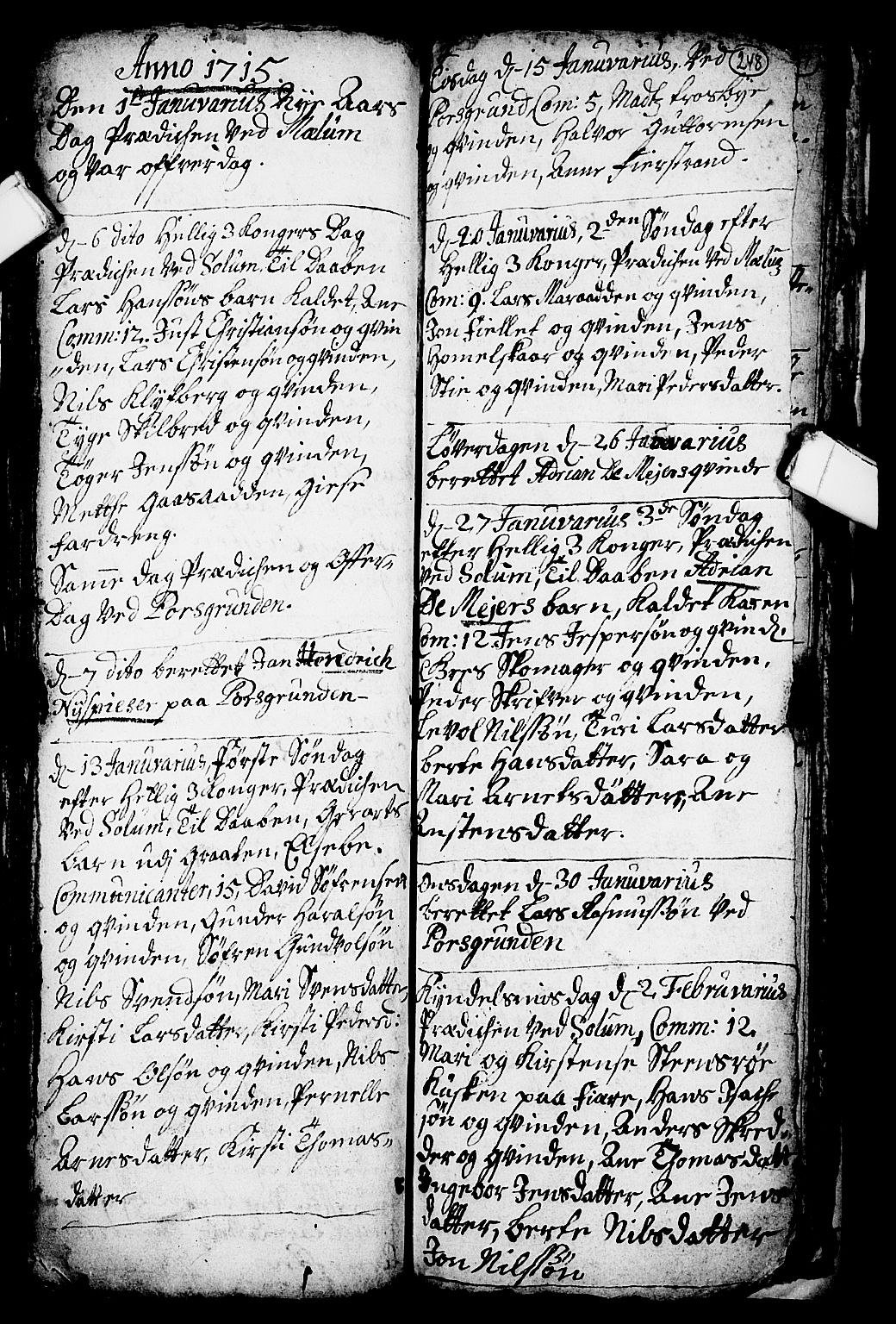 Solum kirkebøker, SAKO/A-306/F/Fa/L0001: Parish register (official) no. I 1, 1701-1716, p. 248