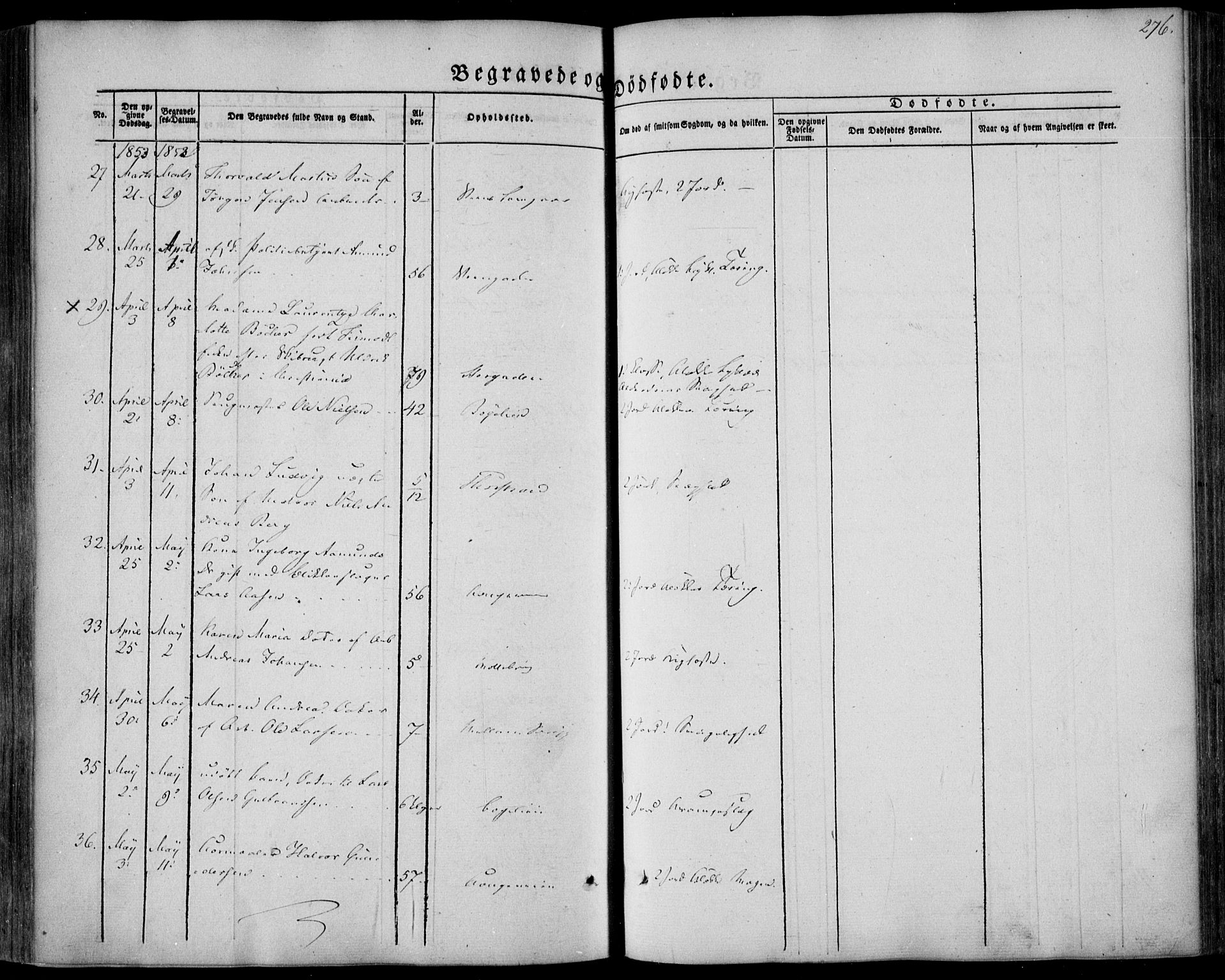 Larvik kirkebøker, SAKO/A-352/F/Fa/L0003: Parish register (official) no. I 3, 1848-1856, p. 276