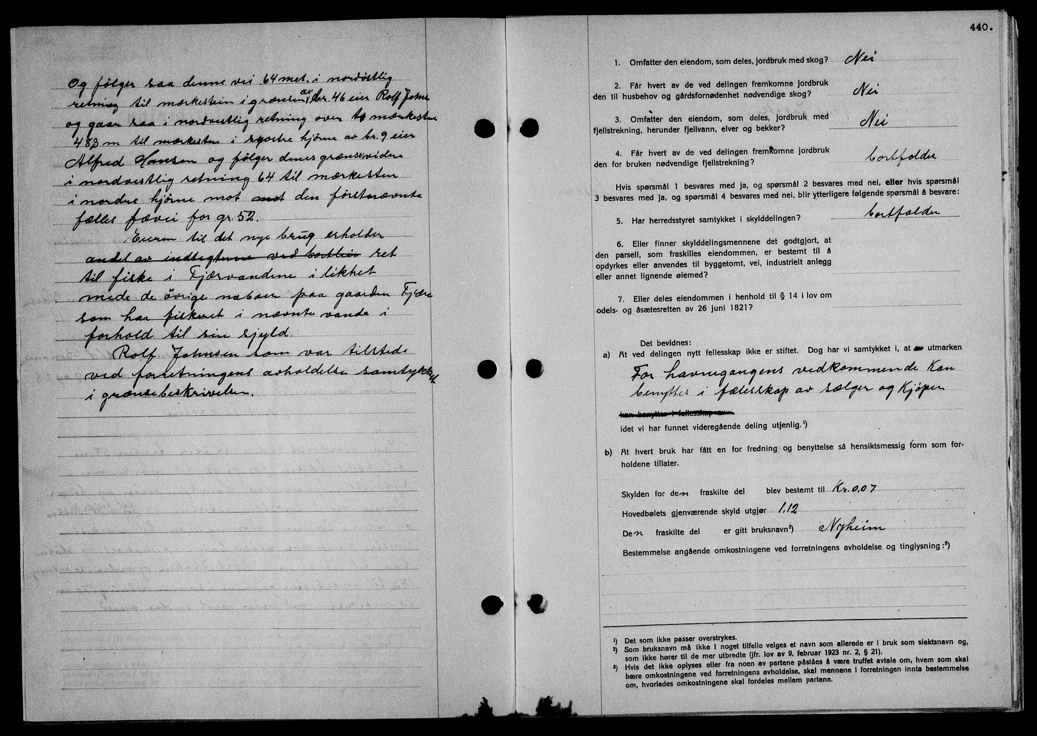 Salten sorenskriveri, SAT/A-4578/1/2/2C/L0065: Mortgage book no. 55, 1934-1934, Deed date: 03.12.1934