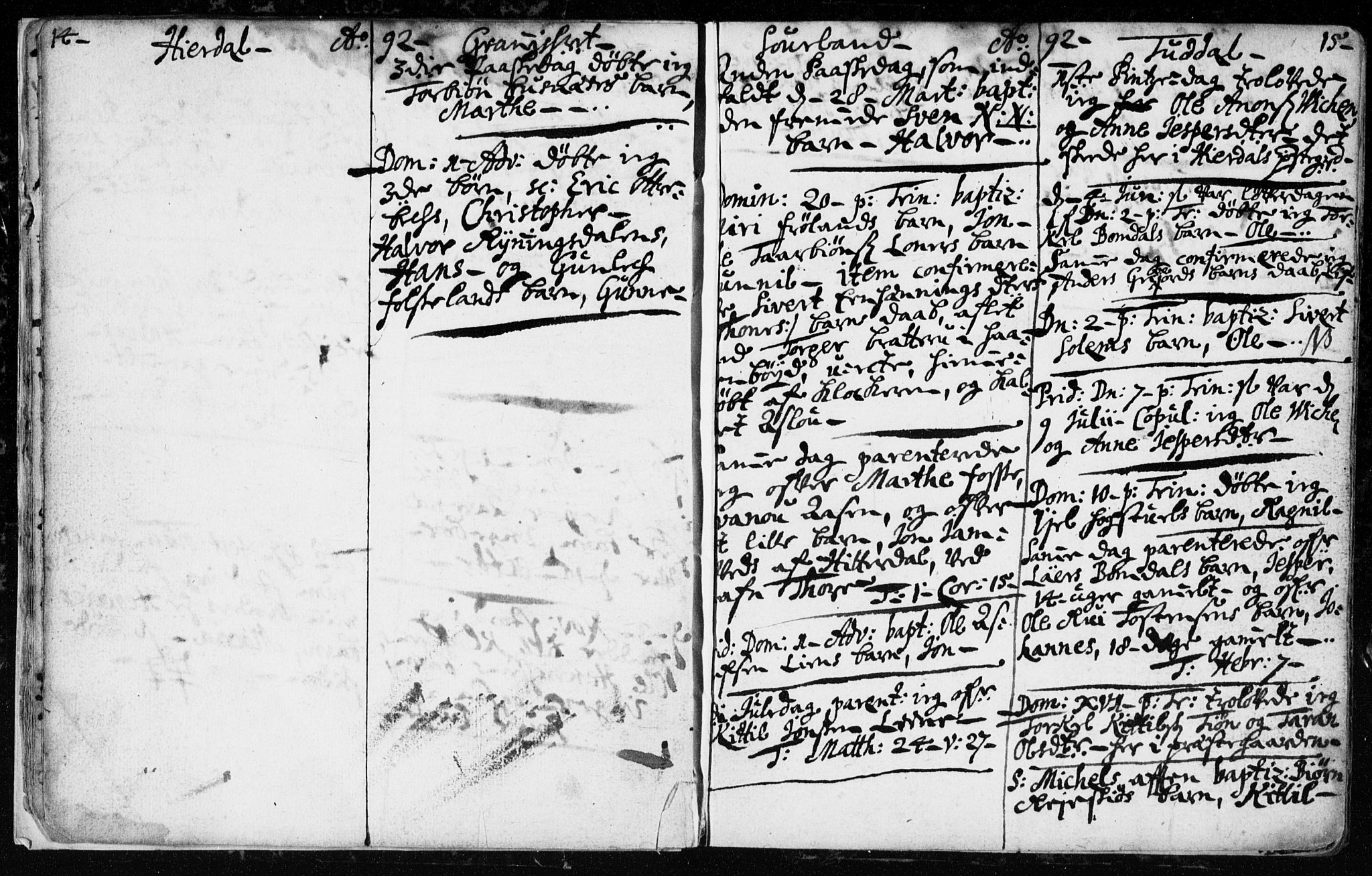 Hjartdal kirkebøker, AV/SAKO-A-270/F/Fa/L0001: Parish register (official) no. I 1, 1685-1714, p. 14-15