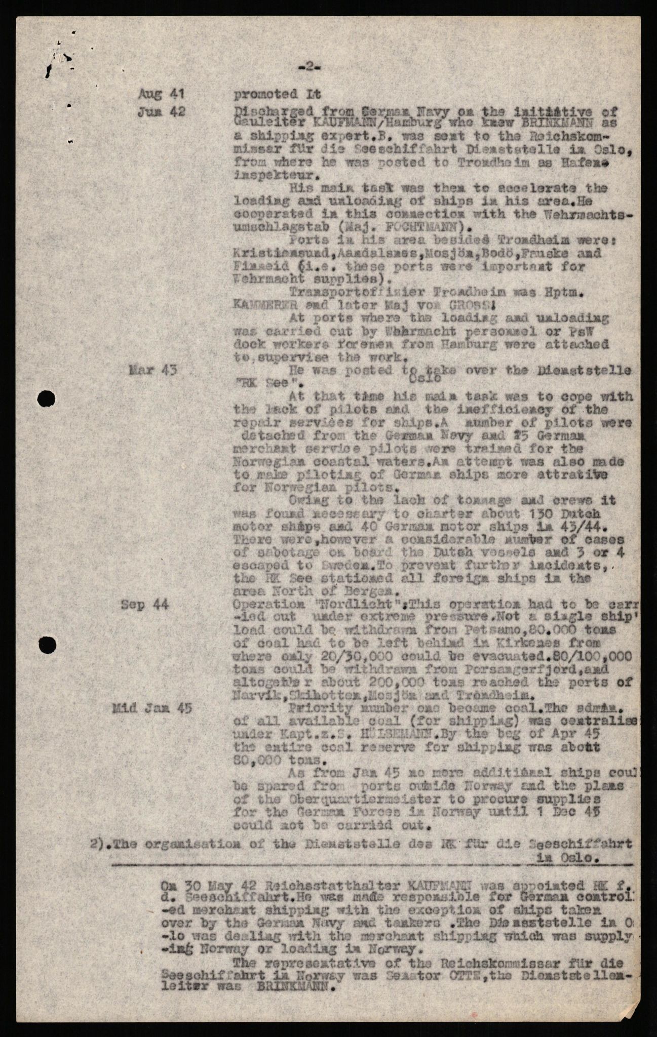 Forsvaret, Forsvarets overkommando II, RA/RAFA-3915/D/Db/L0023: CI Questionaires. Tyske okkupasjonsstyrker i Norge. Tyskere., 1945-1946, p. 531