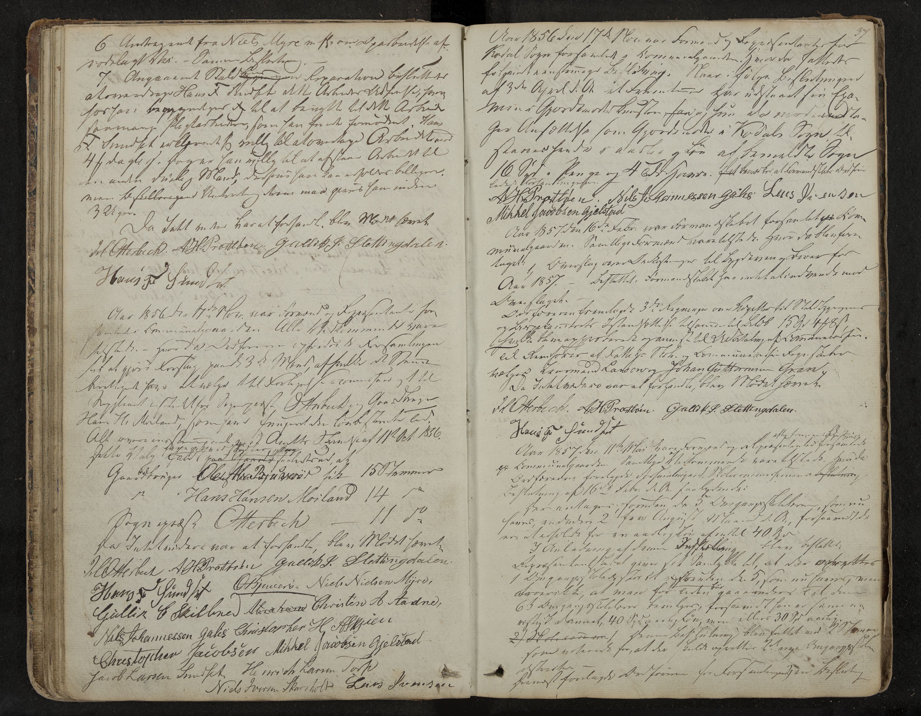 Andebu formannskap og sentraladministrasjon, IKAK/0719021-1/A/Aa/L0001: Møtebok med register, 1837-1869, p. 37