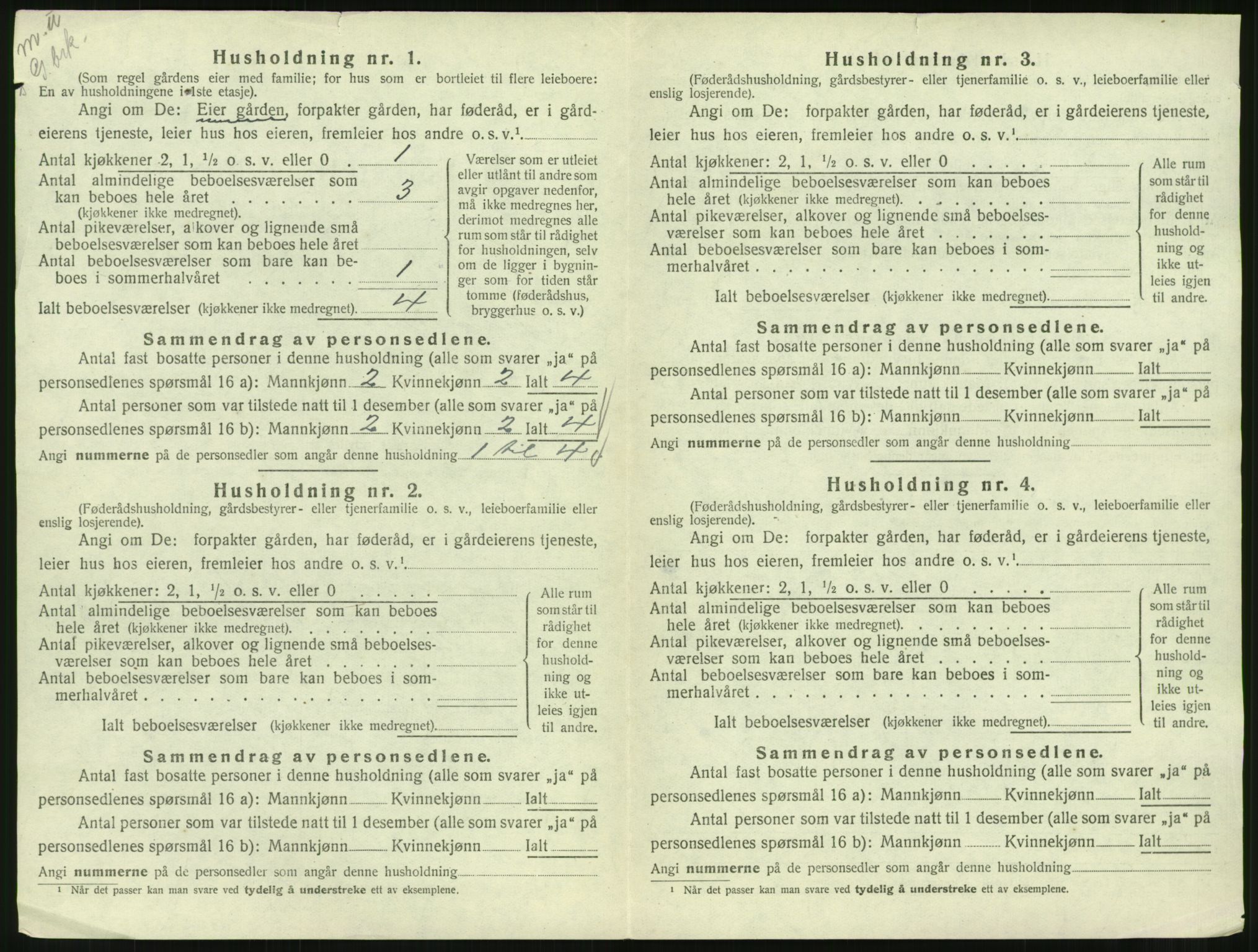 SAT, 1920 census for Straumsnes, 1920, p. 414