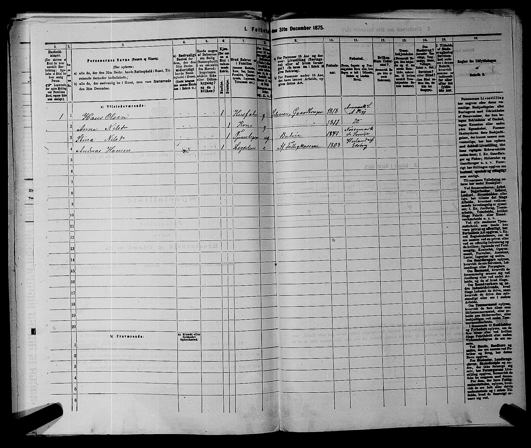 RA, 1875 census for 0118P Aremark, 1875, p. 497