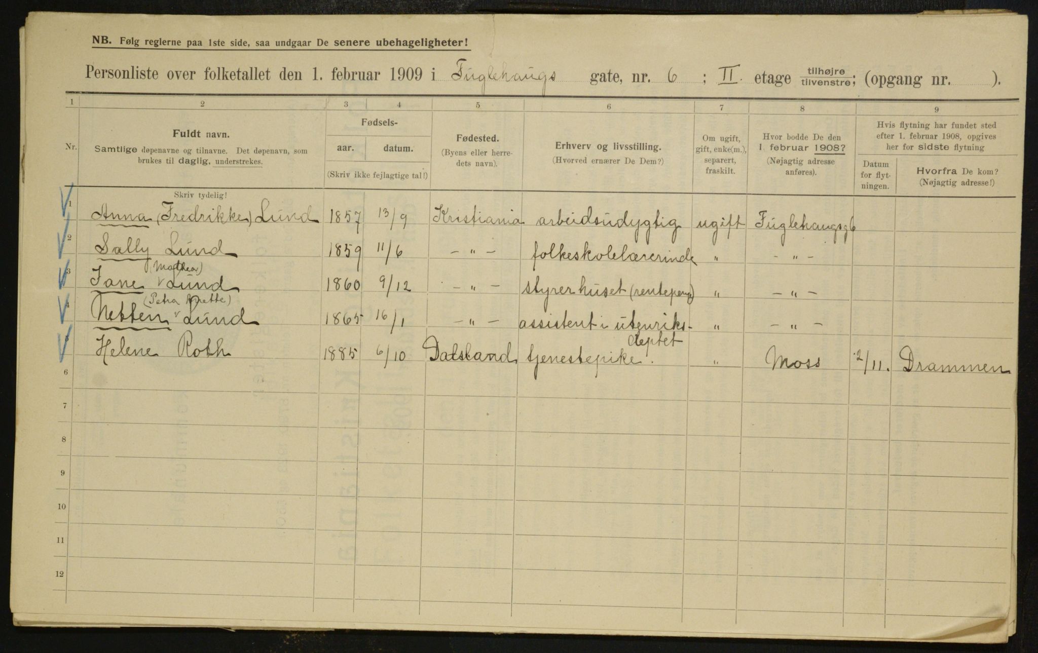 OBA, Municipal Census 1909 for Kristiania, 1909, p. 25819