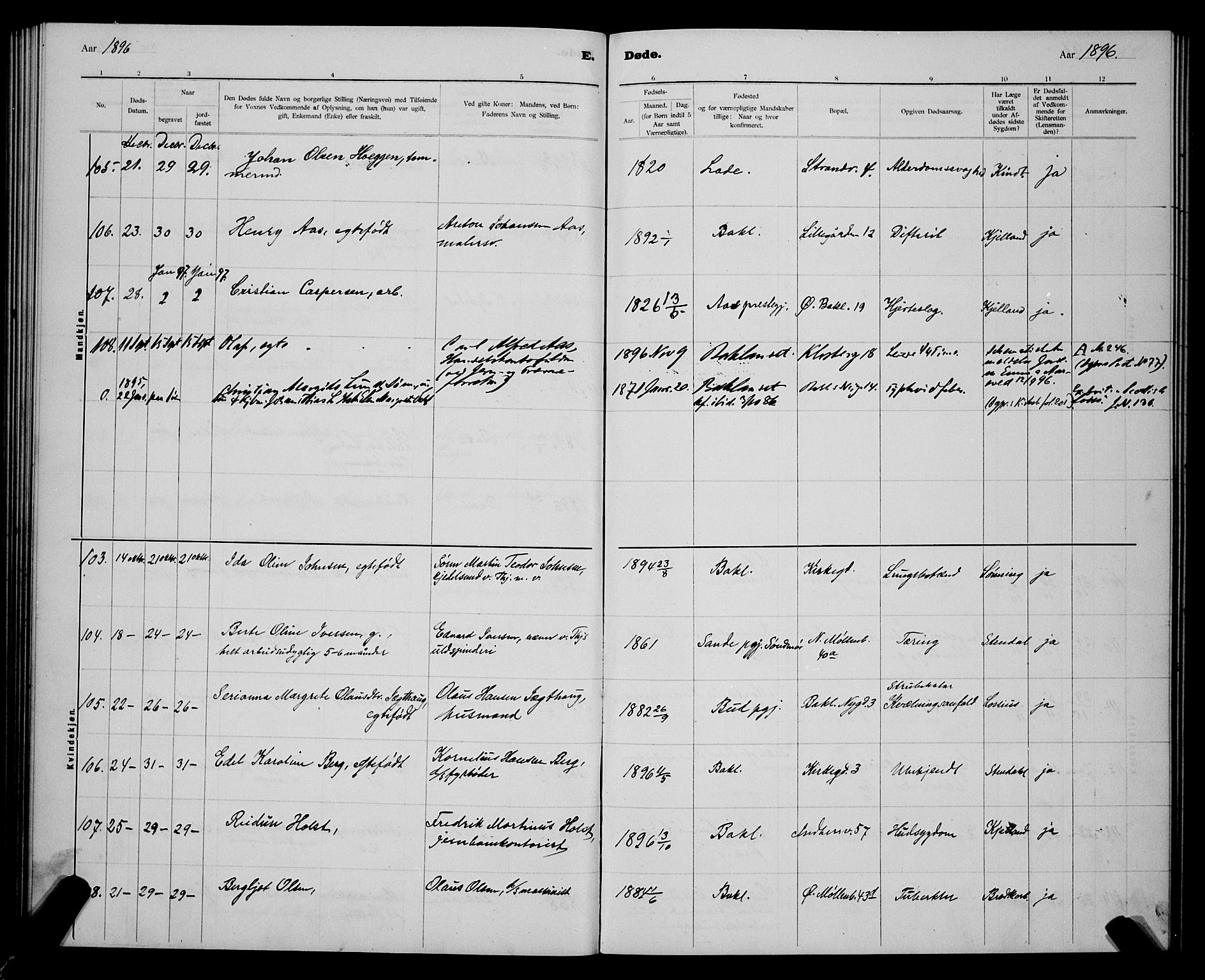 Ministerialprotokoller, klokkerbøker og fødselsregistre - Sør-Trøndelag, AV/SAT-A-1456/604/L0224: Parish register (copy) no. 604C07, 1894-1898