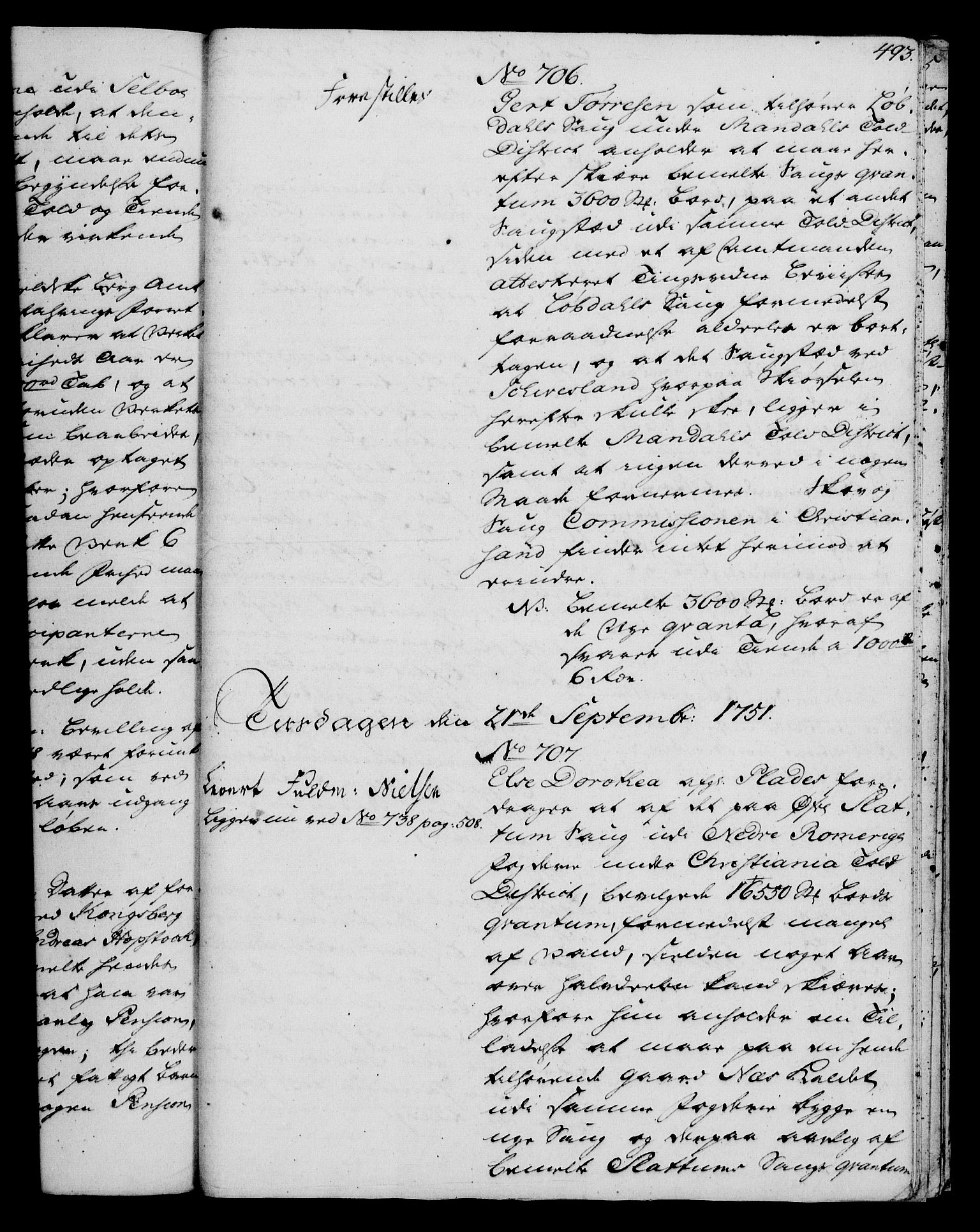 Rentekammeret, Kammerkanselliet, RA/EA-3111/G/Gh/Gha/L0030: Norsk ekstraktmemorialprotokoll (merket RK 53.75), 1749-1751, p. 493