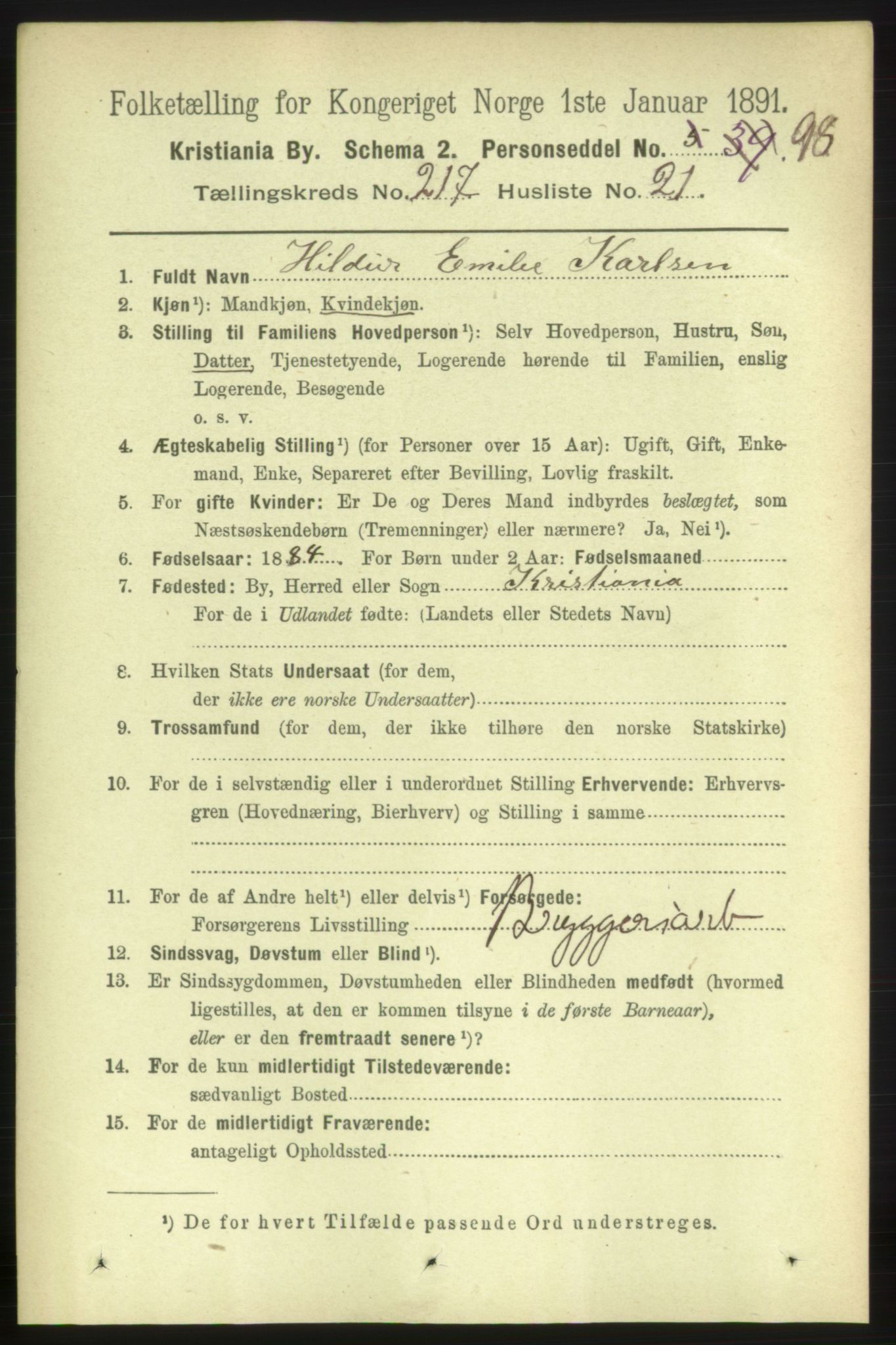 RA, 1891 census for 0301 Kristiania, 1891, p. 128745