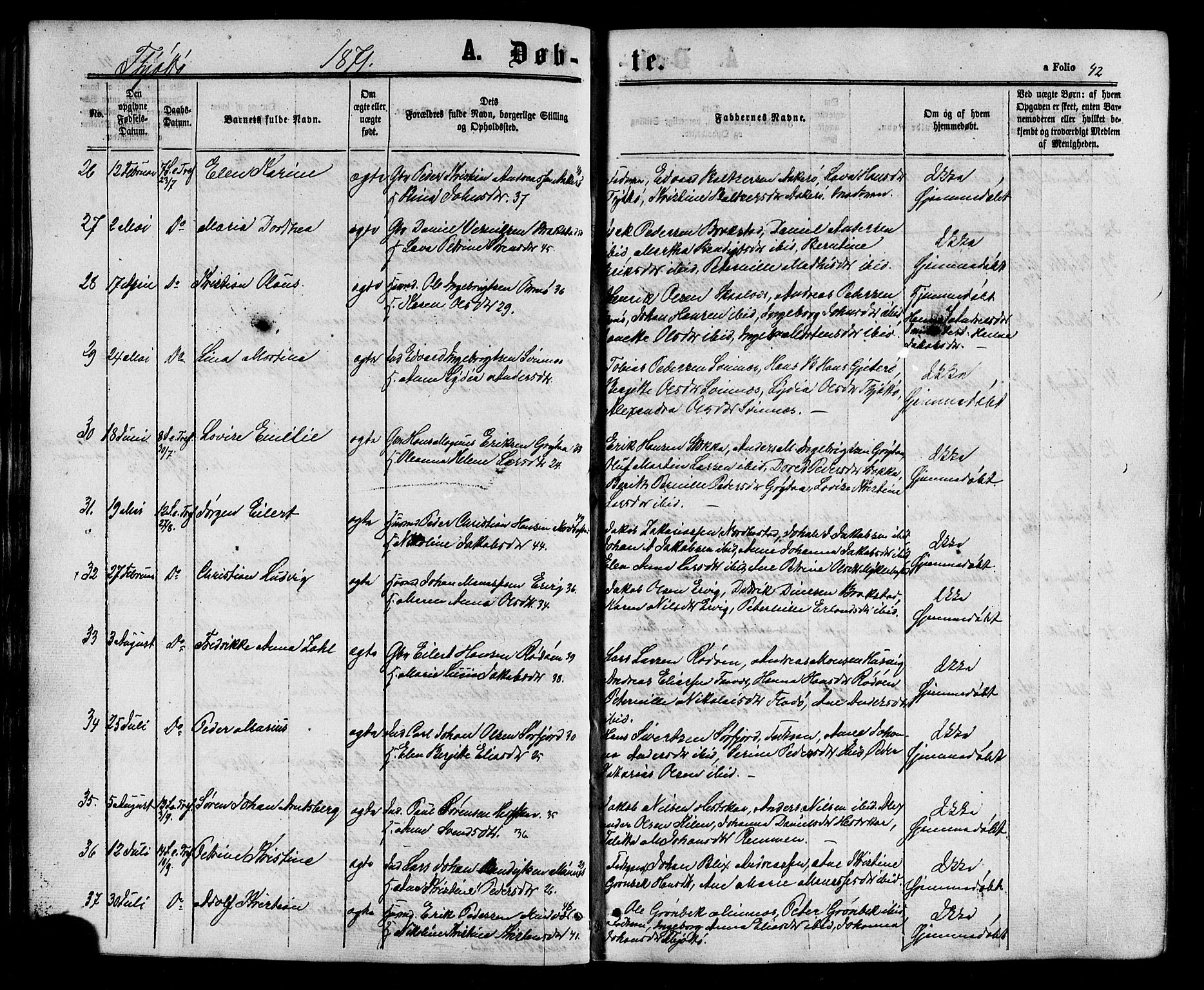 Ministerialprotokoller, klokkerbøker og fødselsregistre - Nordland, AV/SAT-A-1459/817/L0262: Parish register (official) no. 817A03/ 1, 1862-1877, p. 42