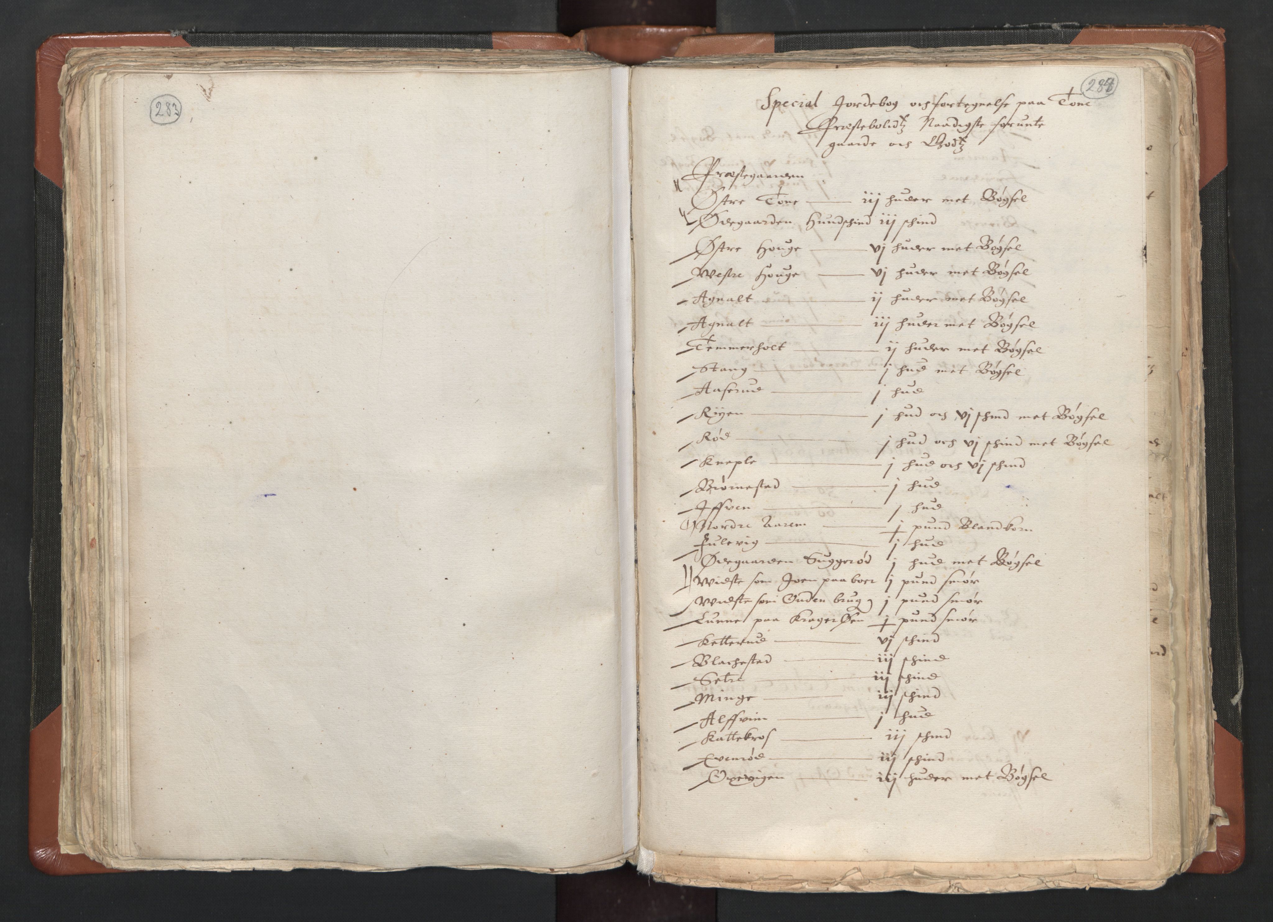 RA, Vicar's Census 1664-1666, no. 1: Nedre Borgesyssel deanery, 1664-1666, p. 283-284