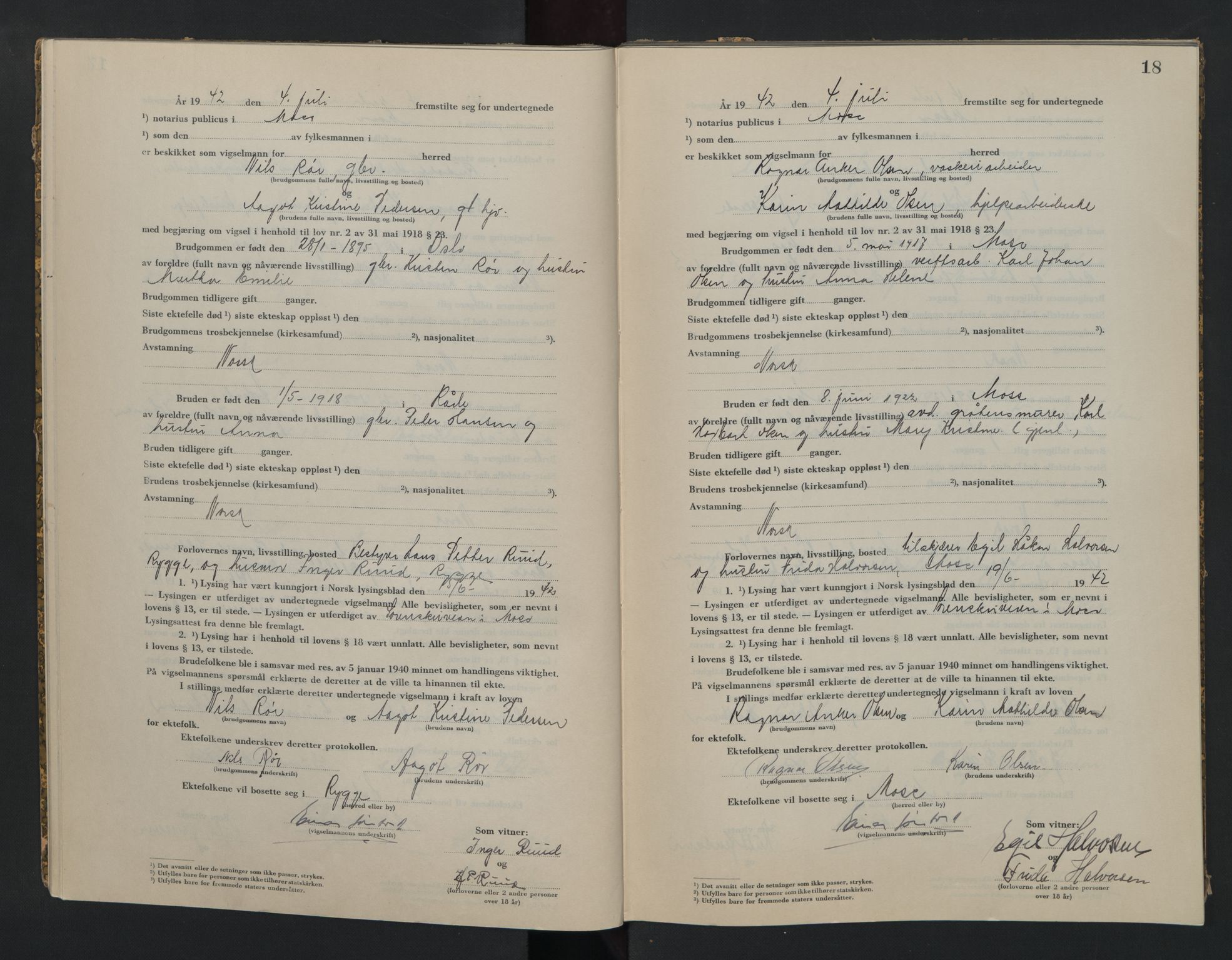 Moss sorenskriveri, AV/SAO-A-10168, 1942-1943, p. 18
