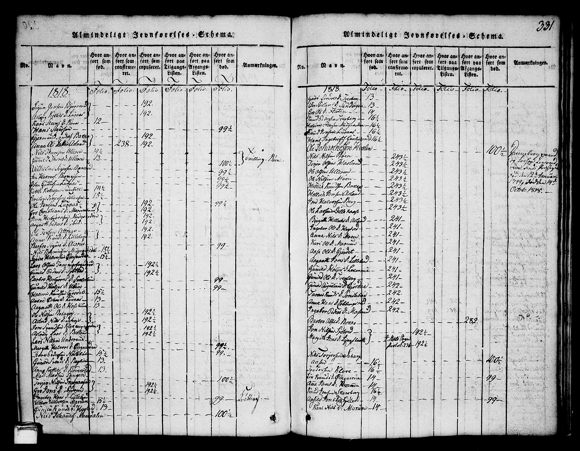 Tinn kirkebøker, SAKO/A-308/G/Ga/L0001: Parish register (copy) no. I 1, 1815-1850, p. 331