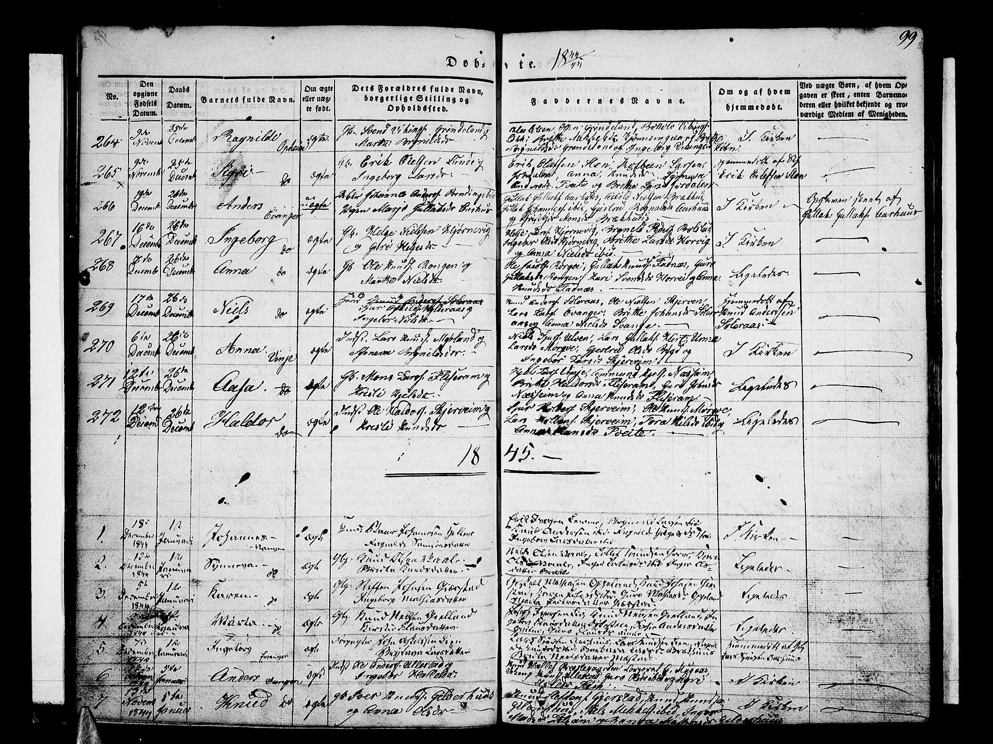 Voss sokneprestembete, SAB/A-79001/H/Haa: Parish register (official) no. A 13, 1836-1851, p. 99