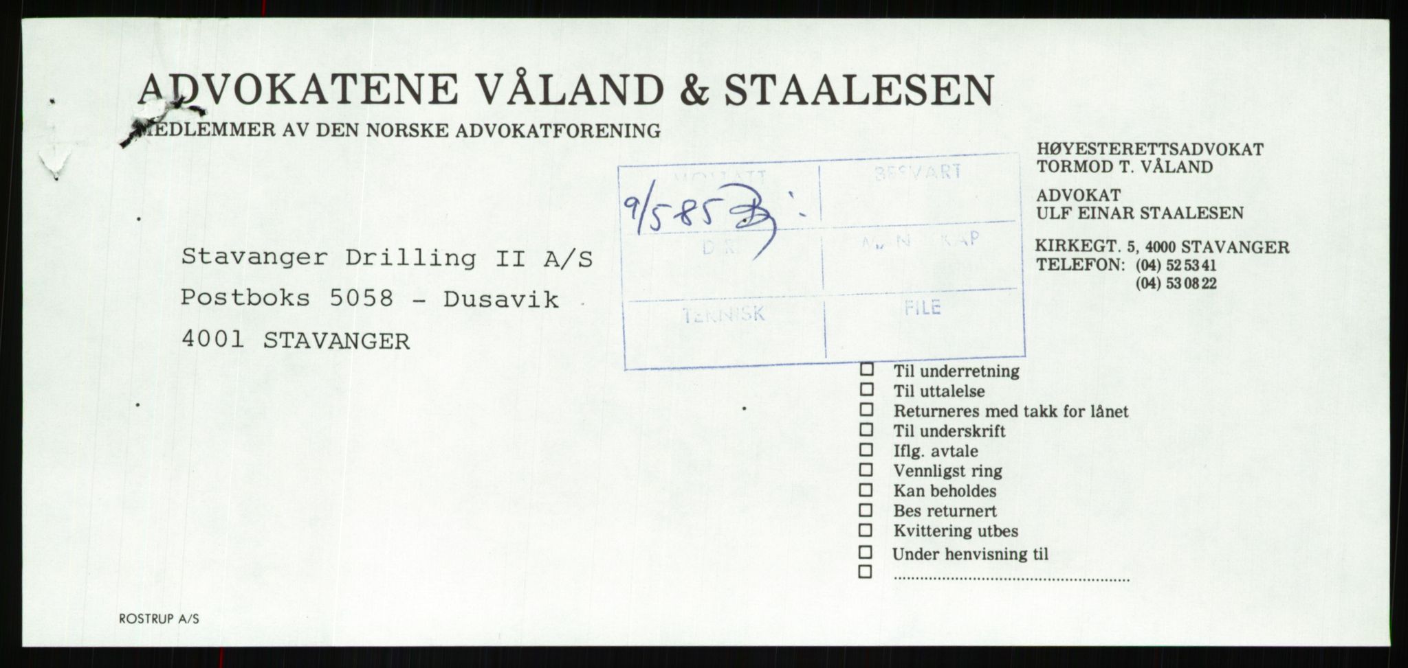Pa 1503 - Stavanger Drilling AS, AV/SAST-A-101906/Da/L0001: Alexander L. Kielland - Begrensningssak Stavanger byrett, 1986, p. 311