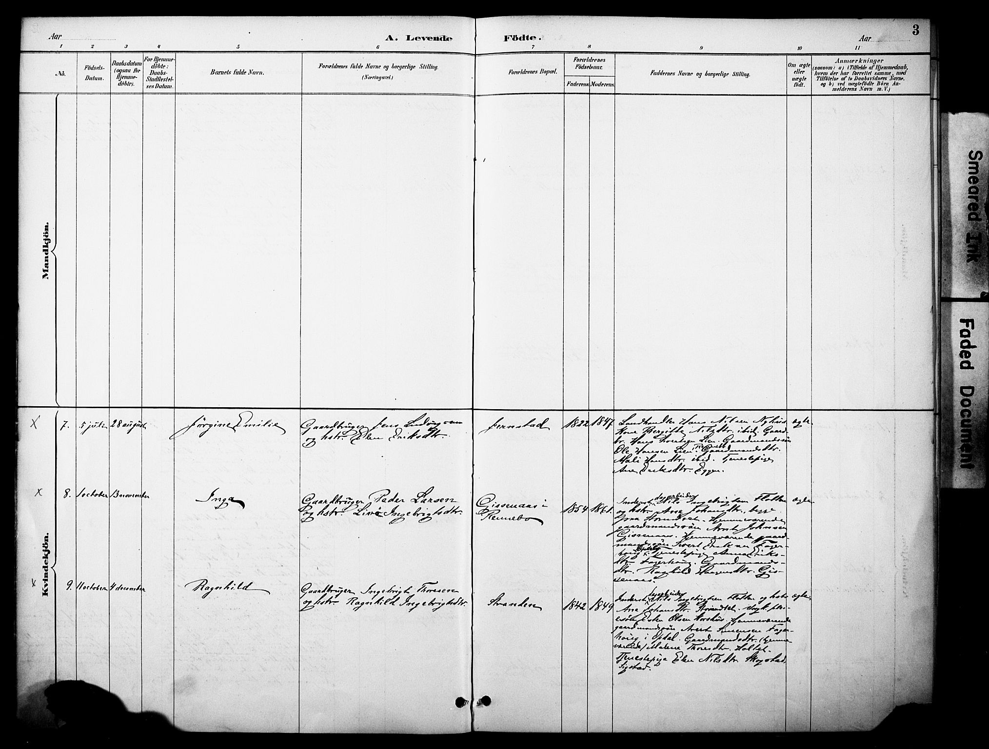 Kvikne prestekontor, AV/SAH-PREST-064/H/Ha/Haa/L0007: Parish register (official) no. 7, 1887-1911, p. 3