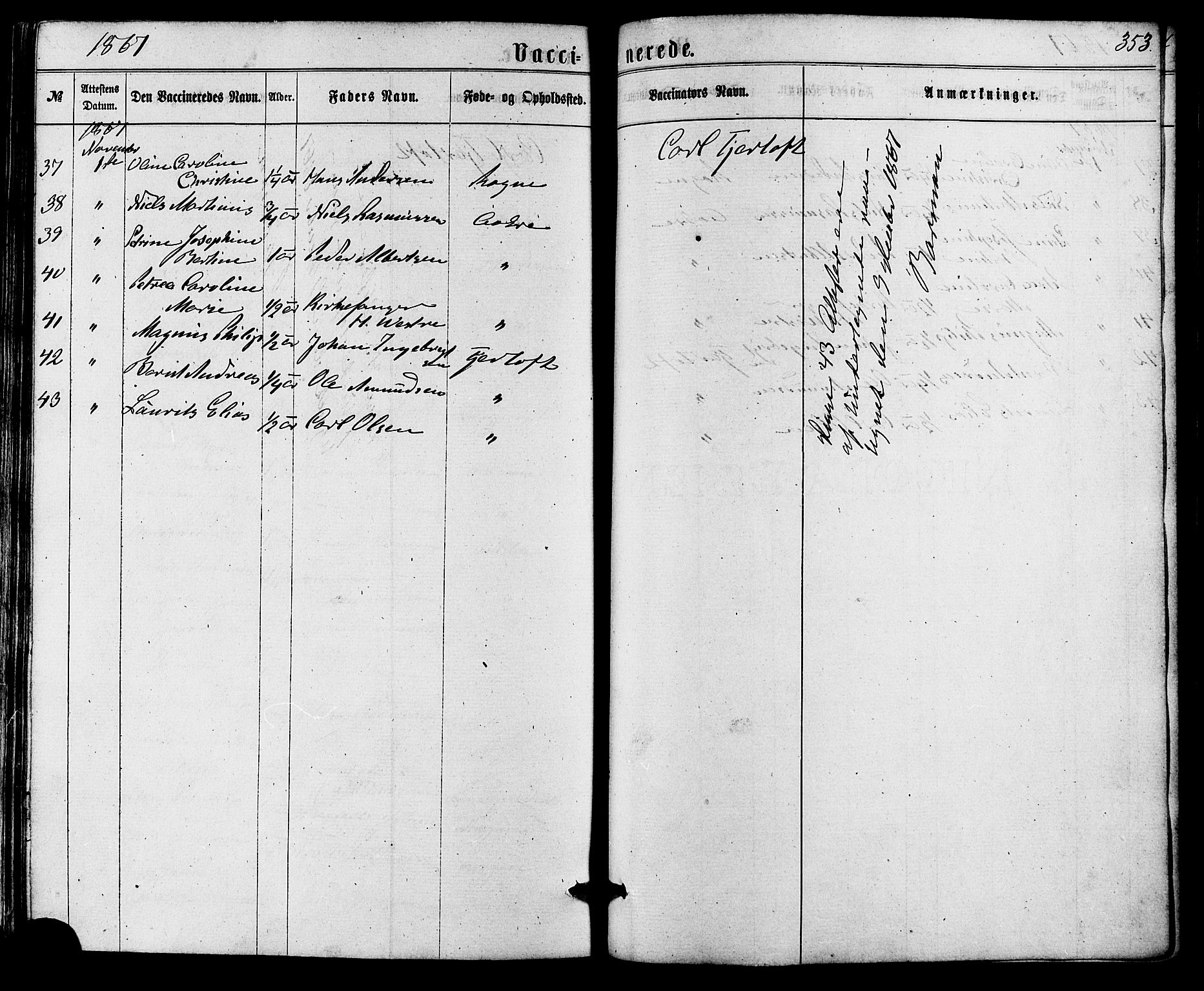 Ministerialprotokoller, klokkerbøker og fødselsregistre - Møre og Romsdal, AV/SAT-A-1454/536/L0498: Parish register (official) no. 536A07, 1862-1875, p. 353