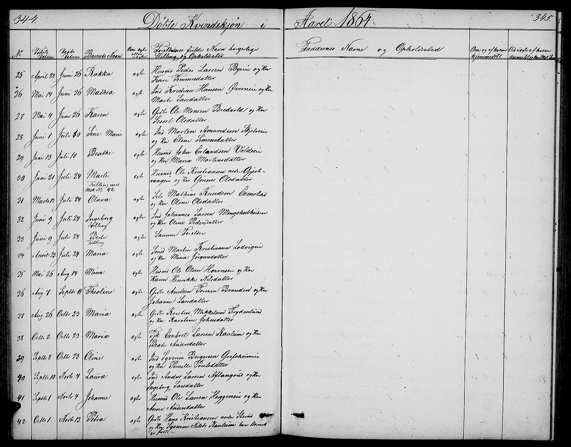 Nes prestekontor, Hedmark, AV/SAH-PREST-020/L/La/L0005: Parish register (copy) no. 5, 1852-1889, p. 344-345