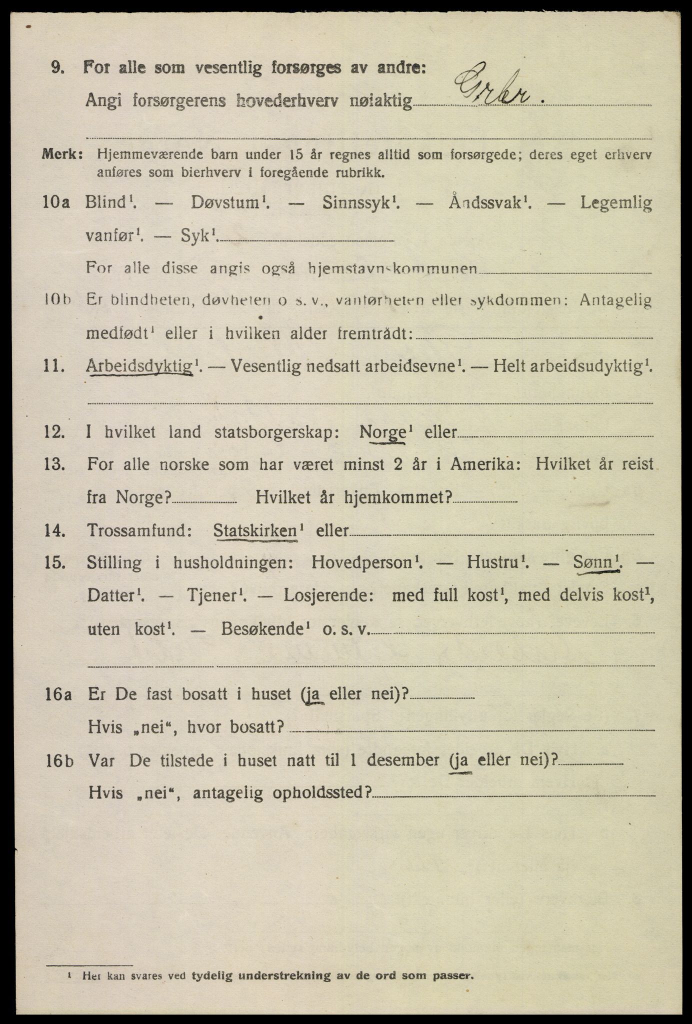 SAK, 1920 census for Øvre Sirdal, 1920, p. 1820