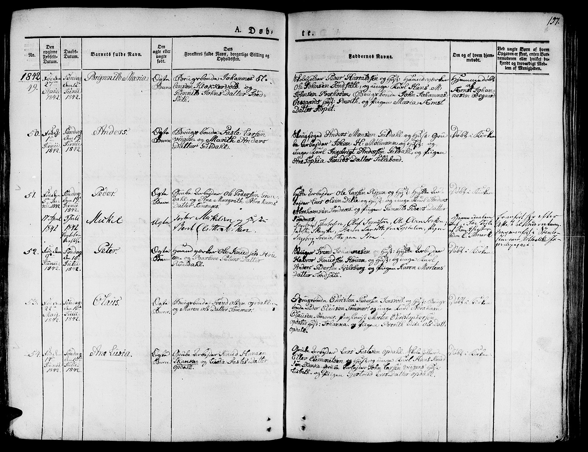 Ministerialprotokoller, klokkerbøker og fødselsregistre - Sør-Trøndelag, AV/SAT-A-1456/681/L0930: Parish register (official) no. 681A08, 1829-1844, p. 157