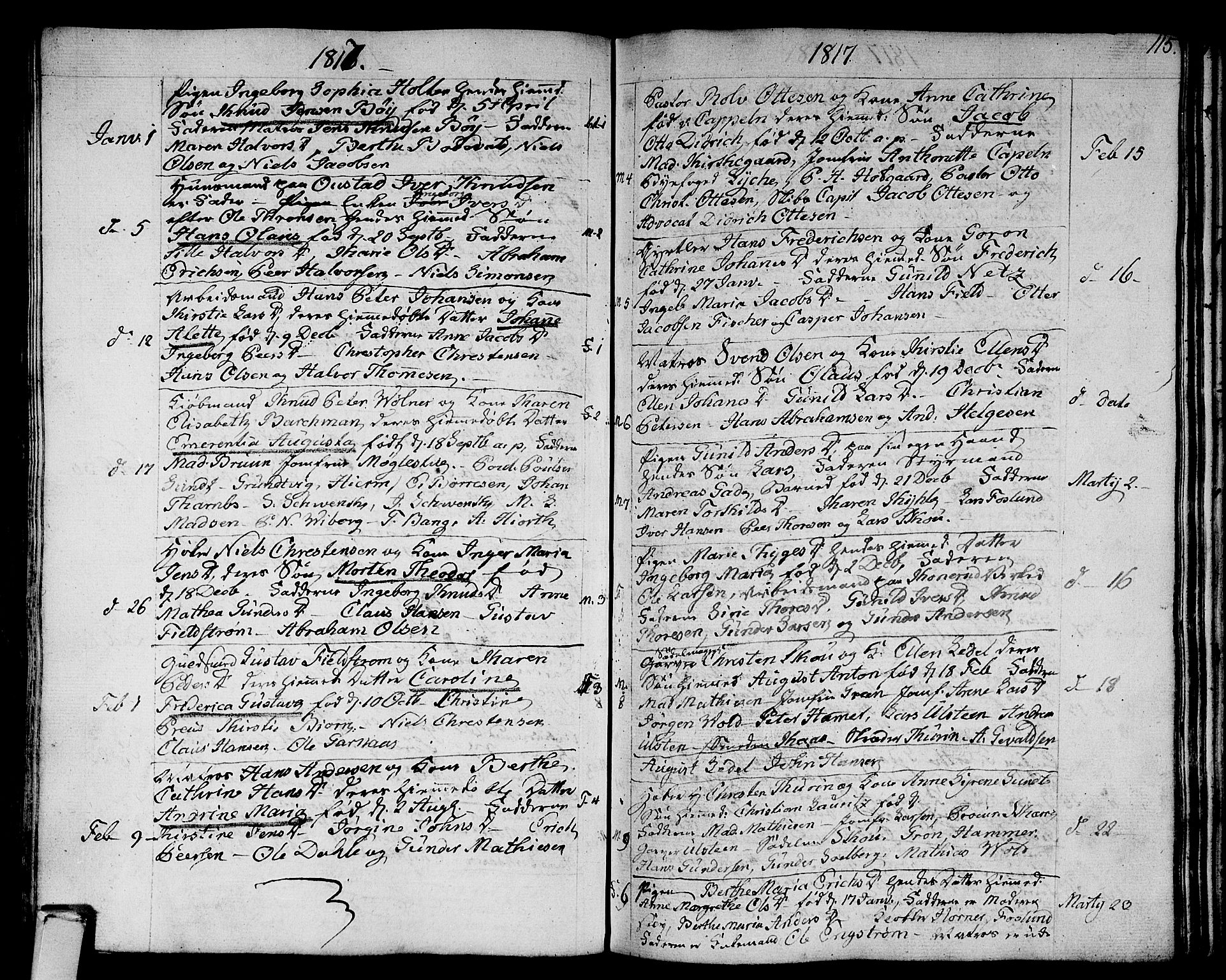 Strømsø kirkebøker, SAKO/A-246/F/Fa/L0010: Parish register (official) no. I 10, 1792-1822, p. 115